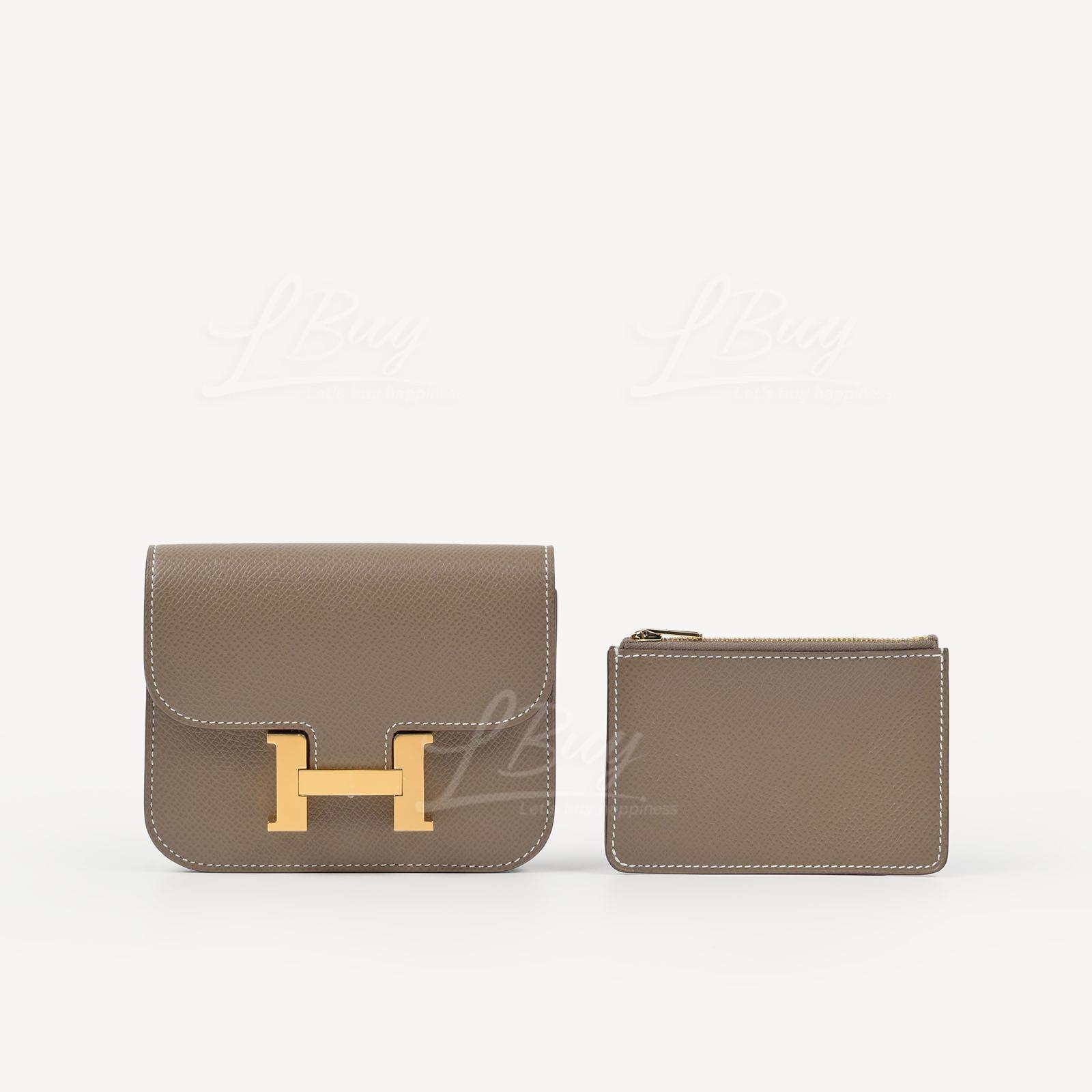 Hermes Constance Slim Wallet 大象灰 金扣