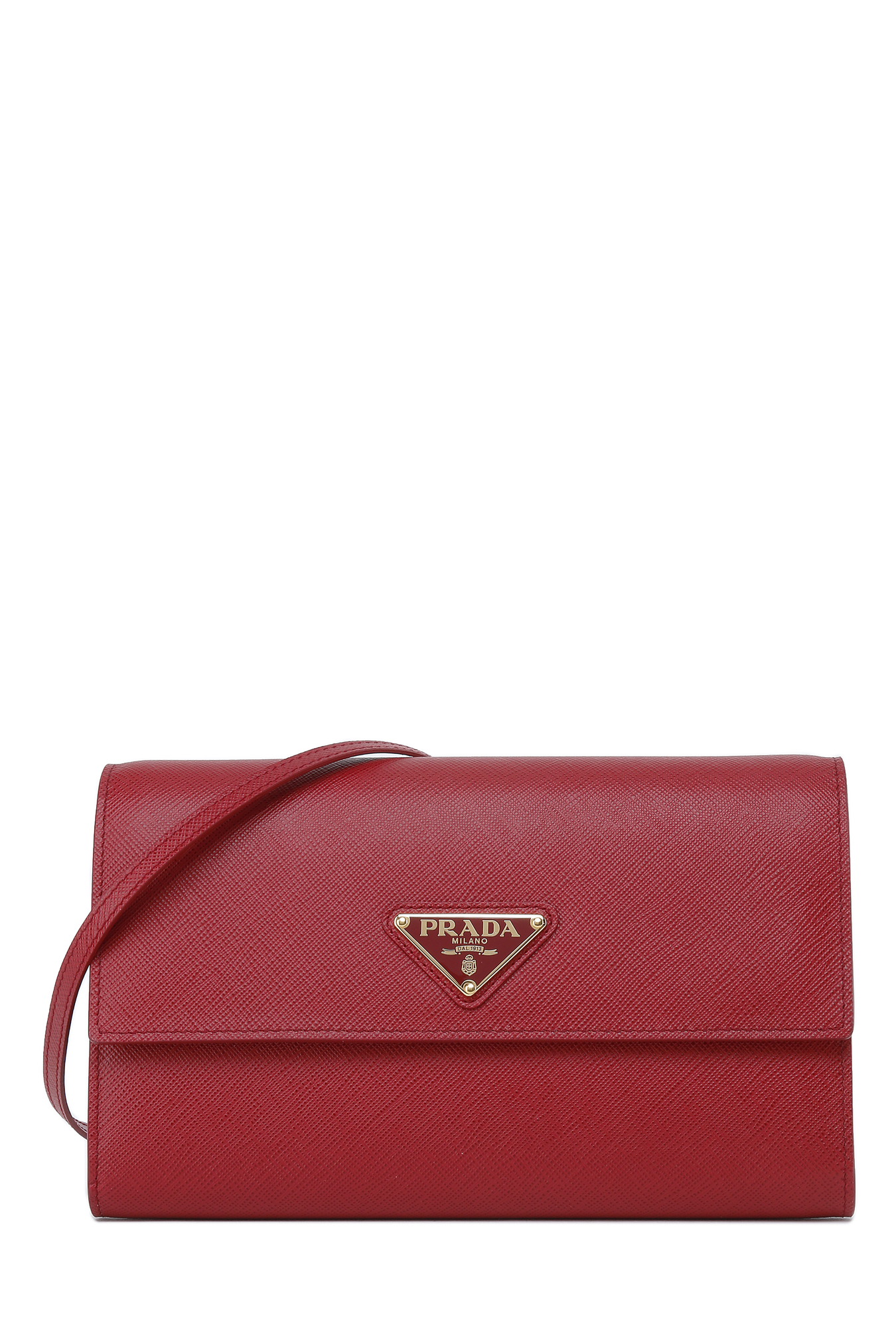 Saffiano And Leather Wallet With Shoulder Strap Wallet