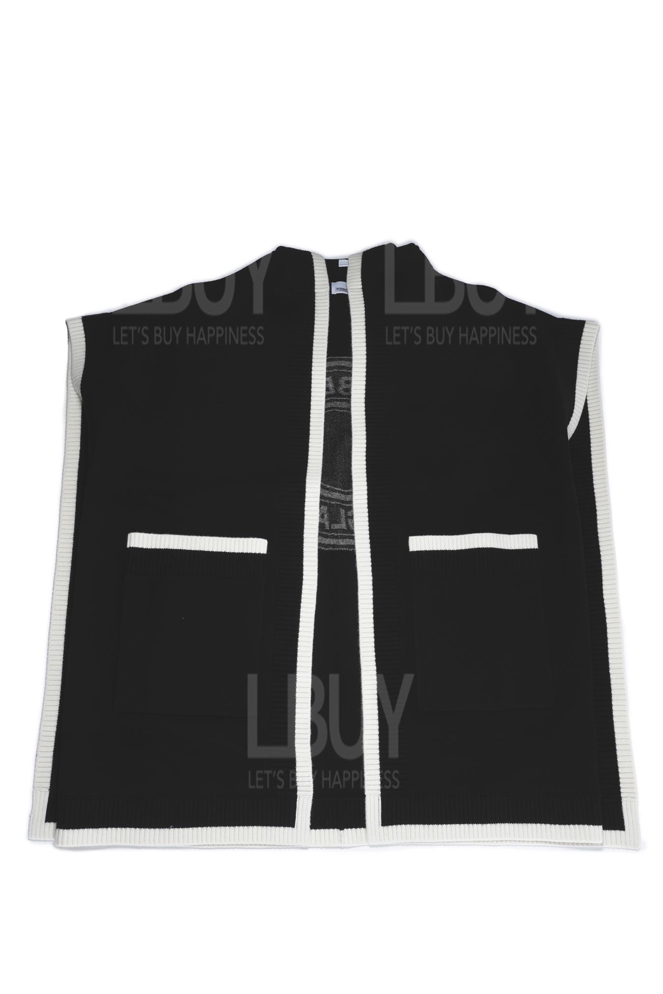 Logo Graphic Wool Cashmere Jacquard Hooded Cape 披肩