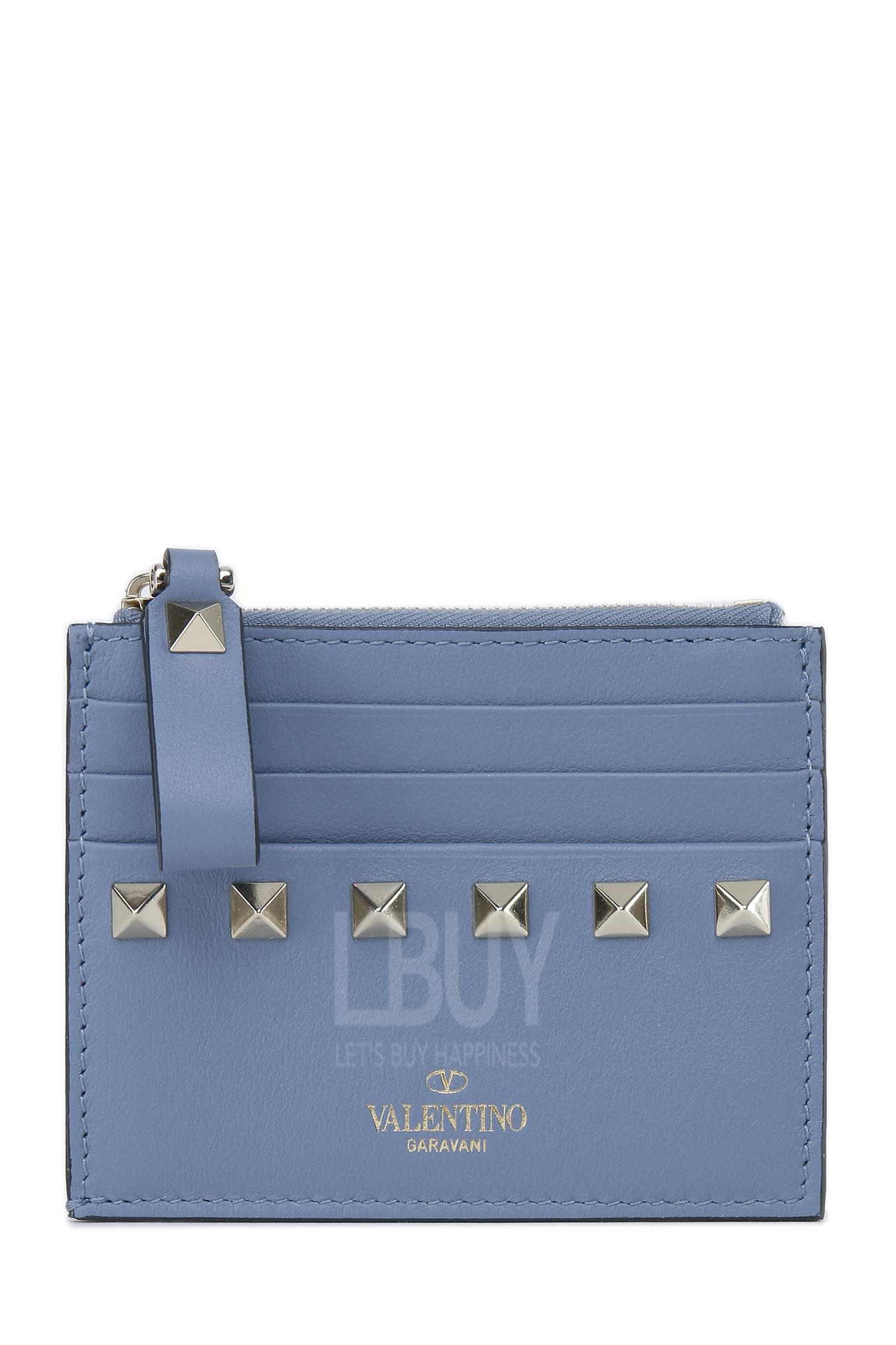 Rockstud Calfskin Cardholder With Zipper 卡片包/零錢包