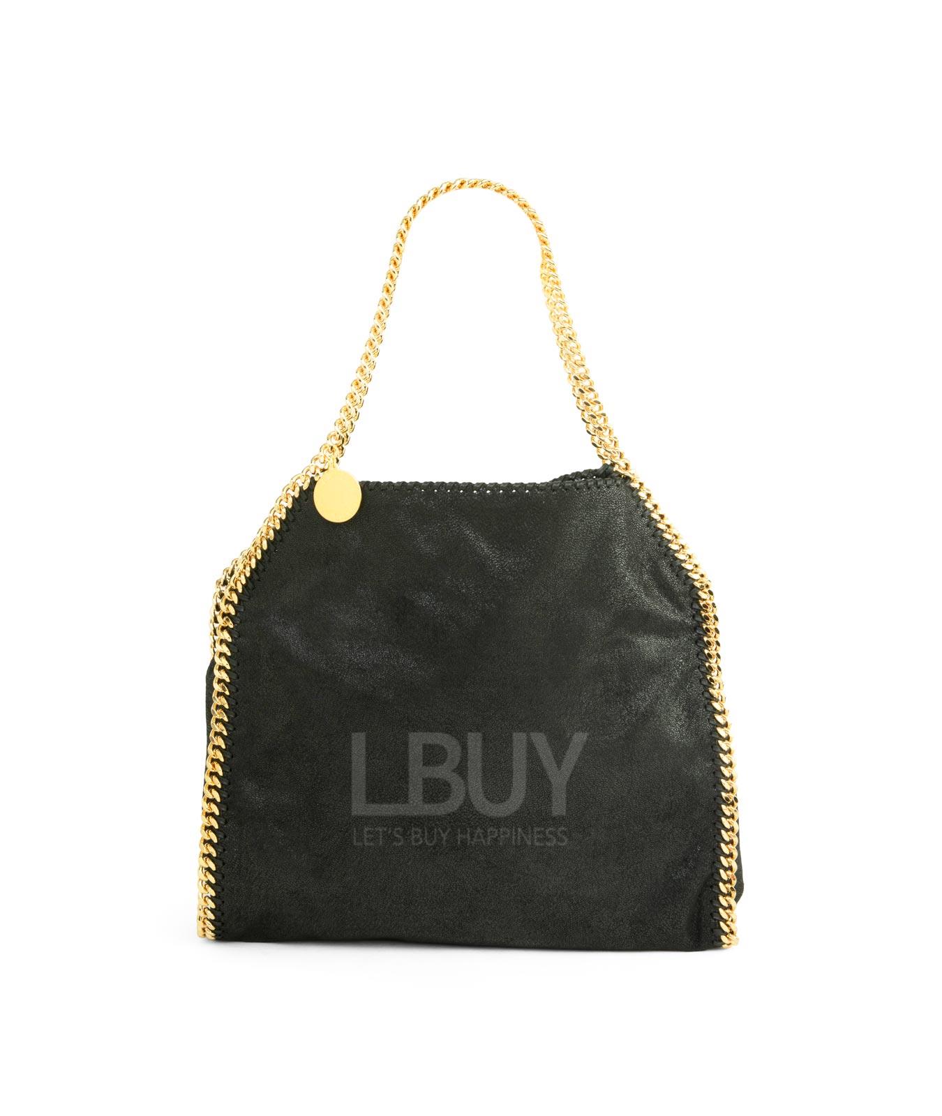 Falabella系列穿孔织带边金色链条托特包