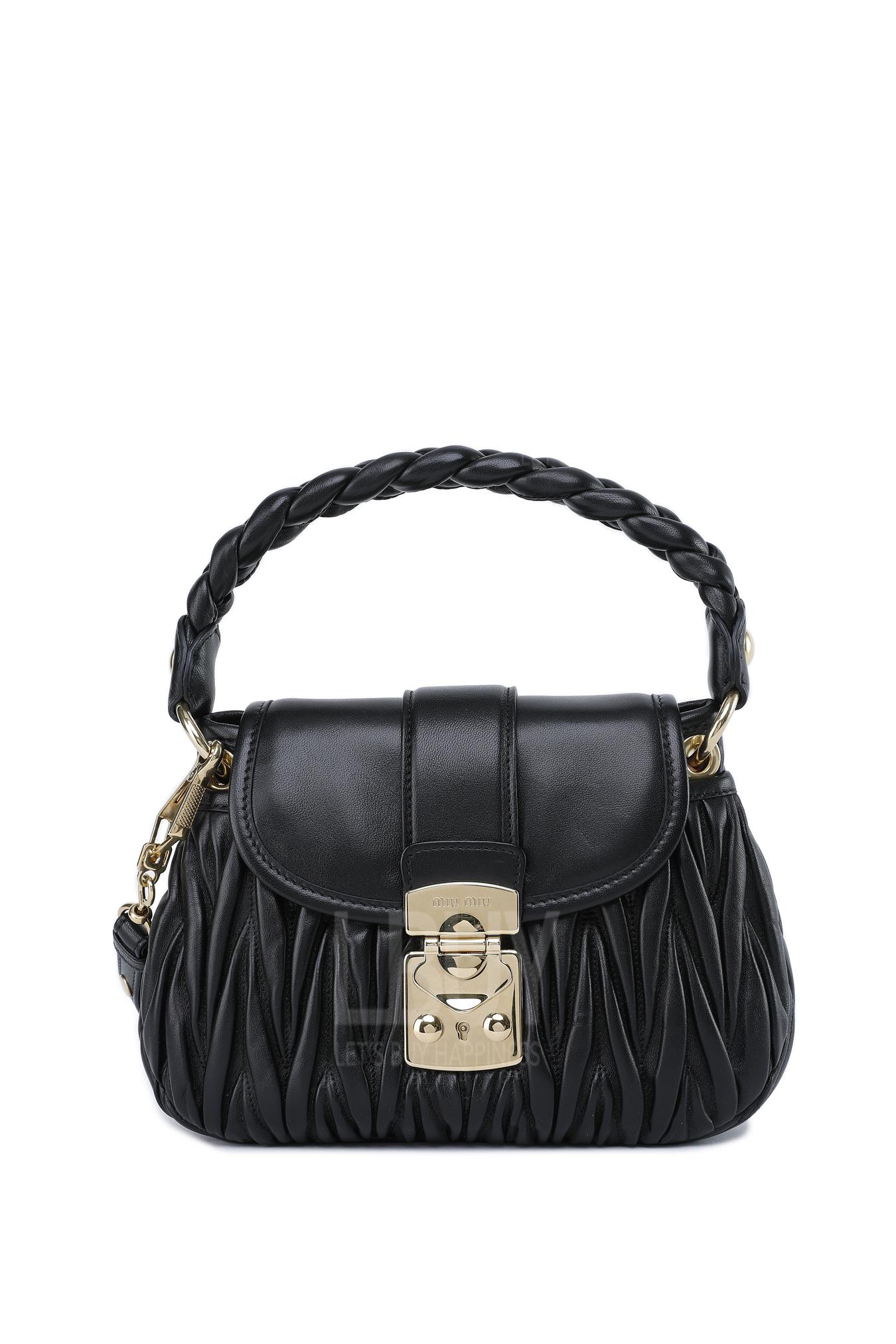 MIU COFFER MATELASSE NAPPA LEATHER HANDBAG Shoulder bag/Top handle