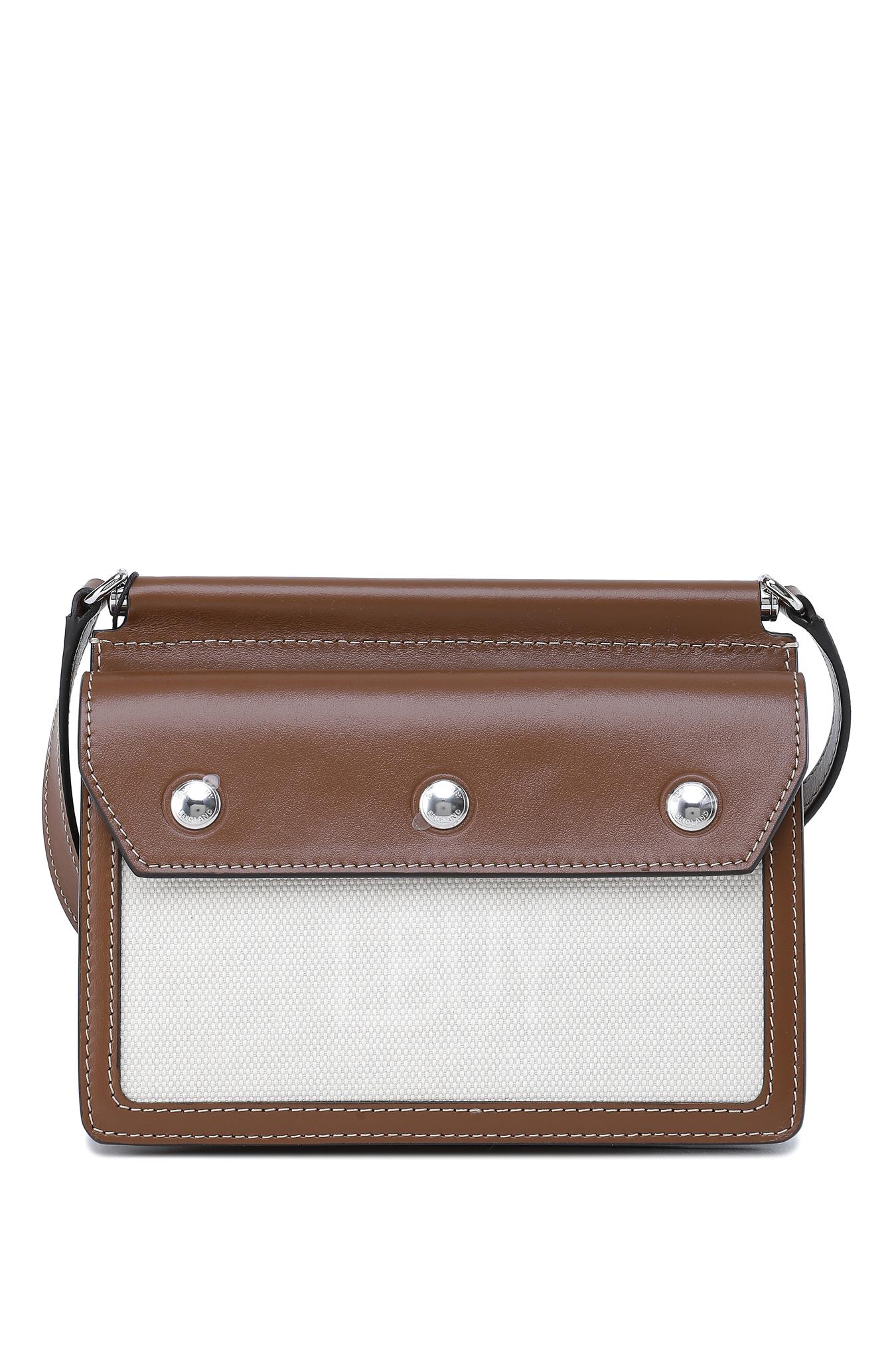 Leather Mini Horseferry Print Title Bag With Pocket Detail