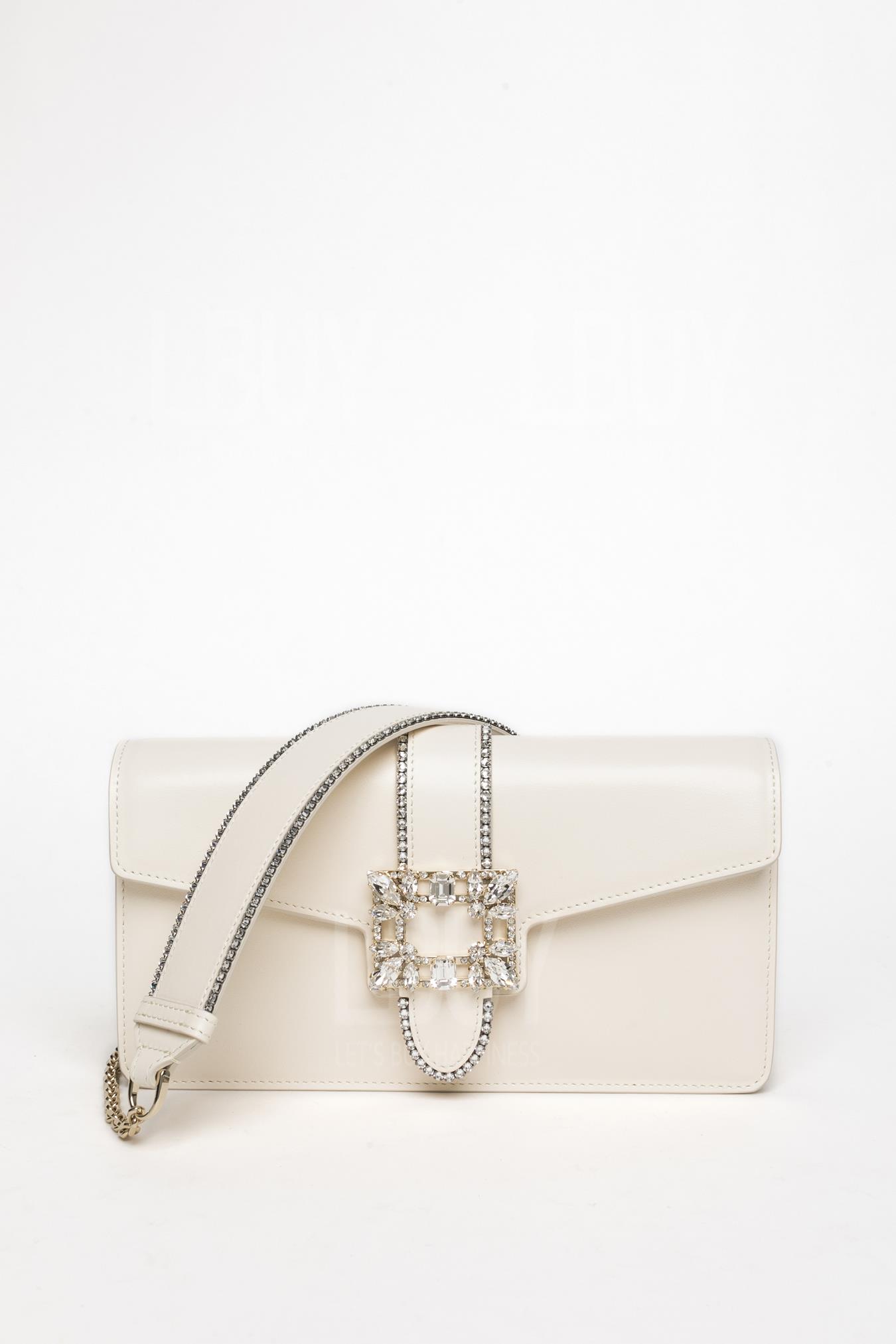 Miss Vivier Strass Buckle Clutch In Leather Chain bag/Clutch
