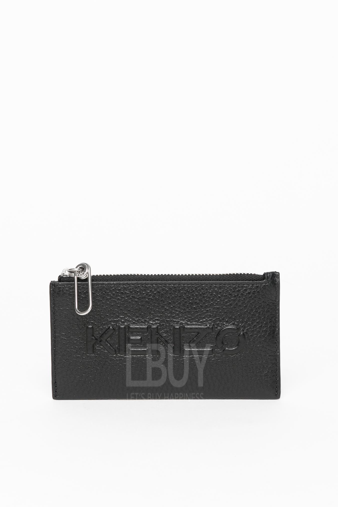 Kenzo Imprint Zipped Grained Leather Cardholder Card holder/Coin purse