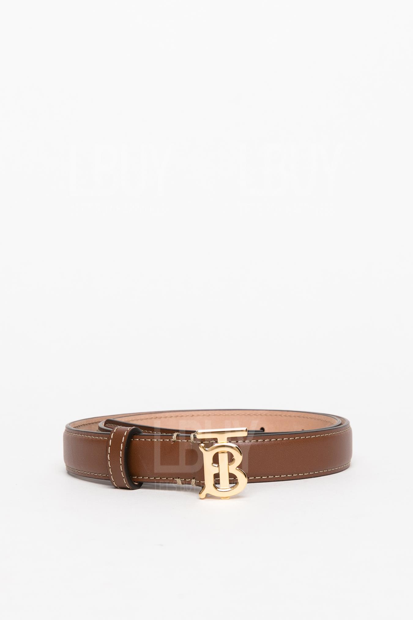 Monogram Motif Topstitched Leather Belt 腰帶