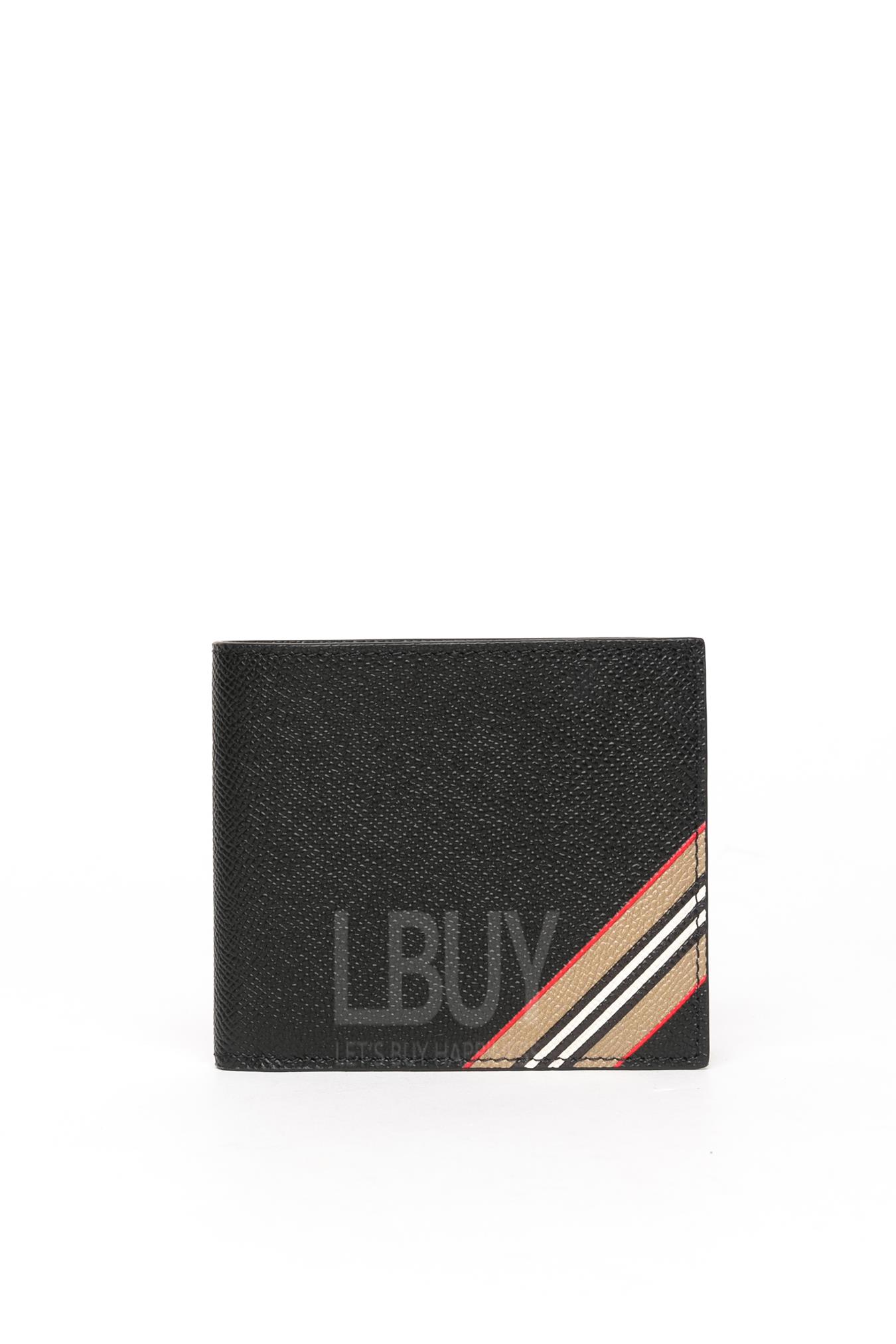 Burberry Icon Stripe Print Bifold Wallet 銀包 黑色
