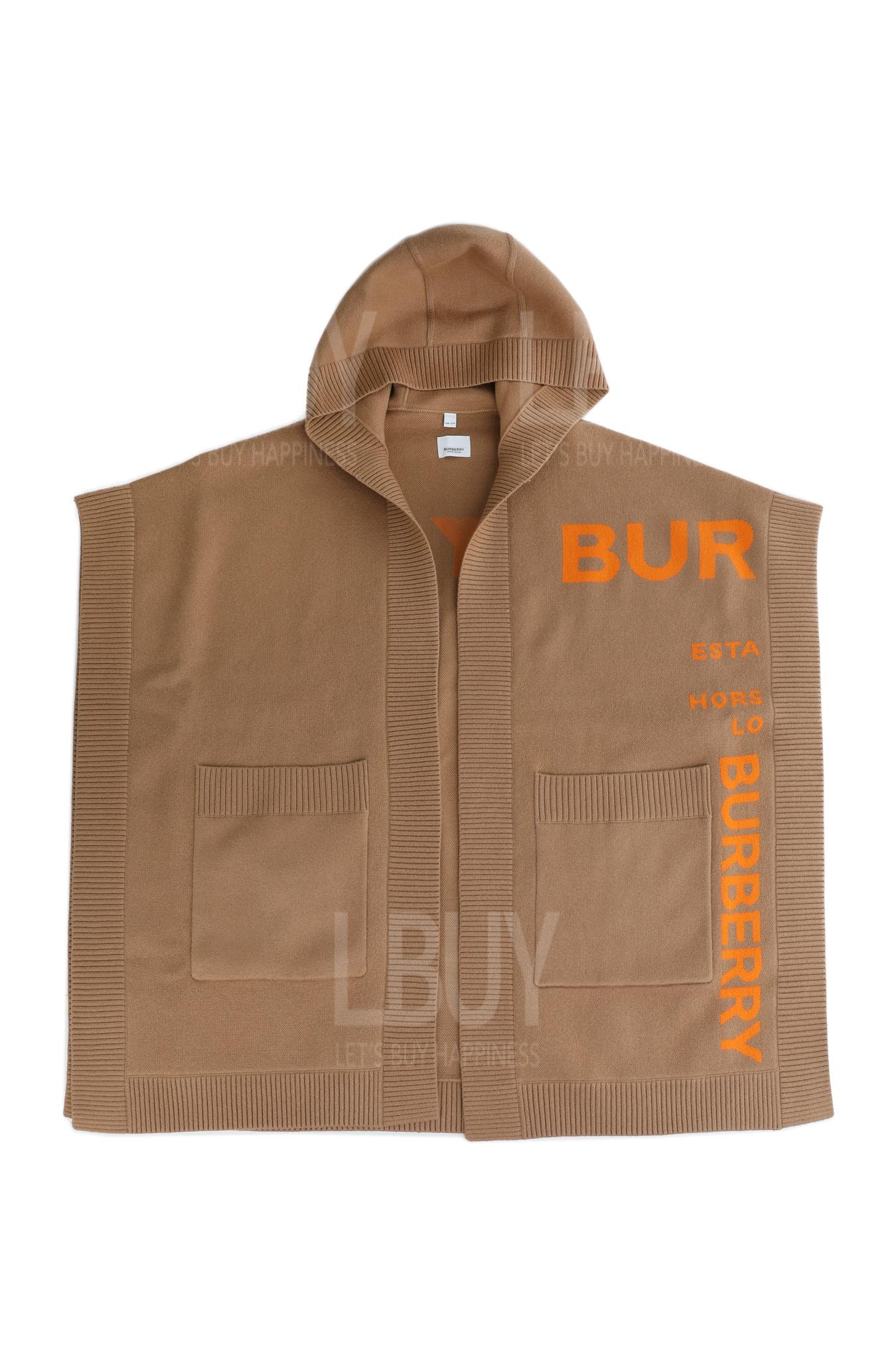 Horseferry Cashmere Blend Jacqaurd Hooded Cape 披肩