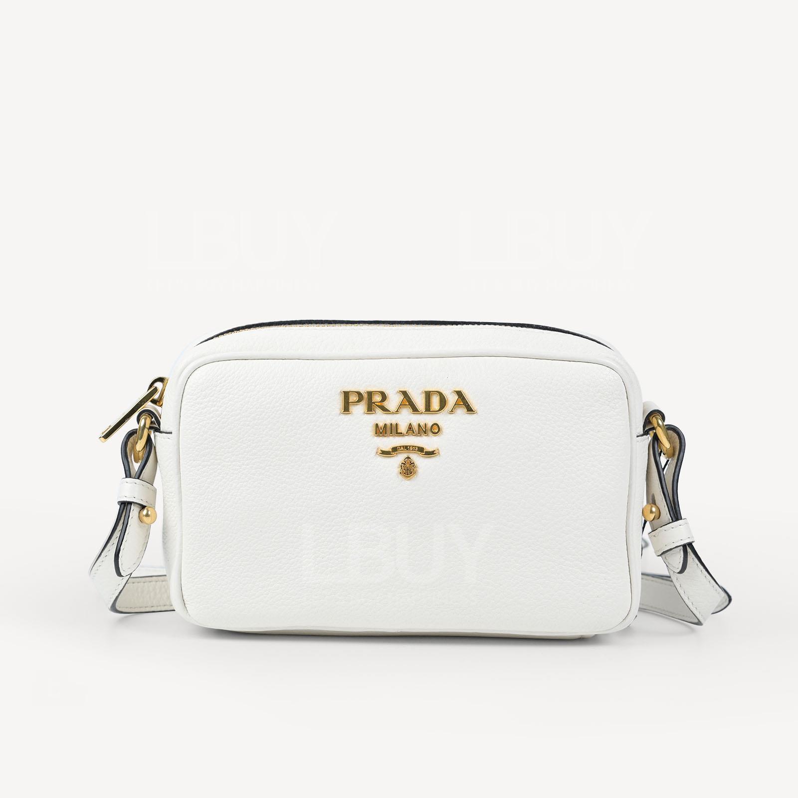 Prada White Leather Camera Bag Shoulder Bag Crossbody Bag
