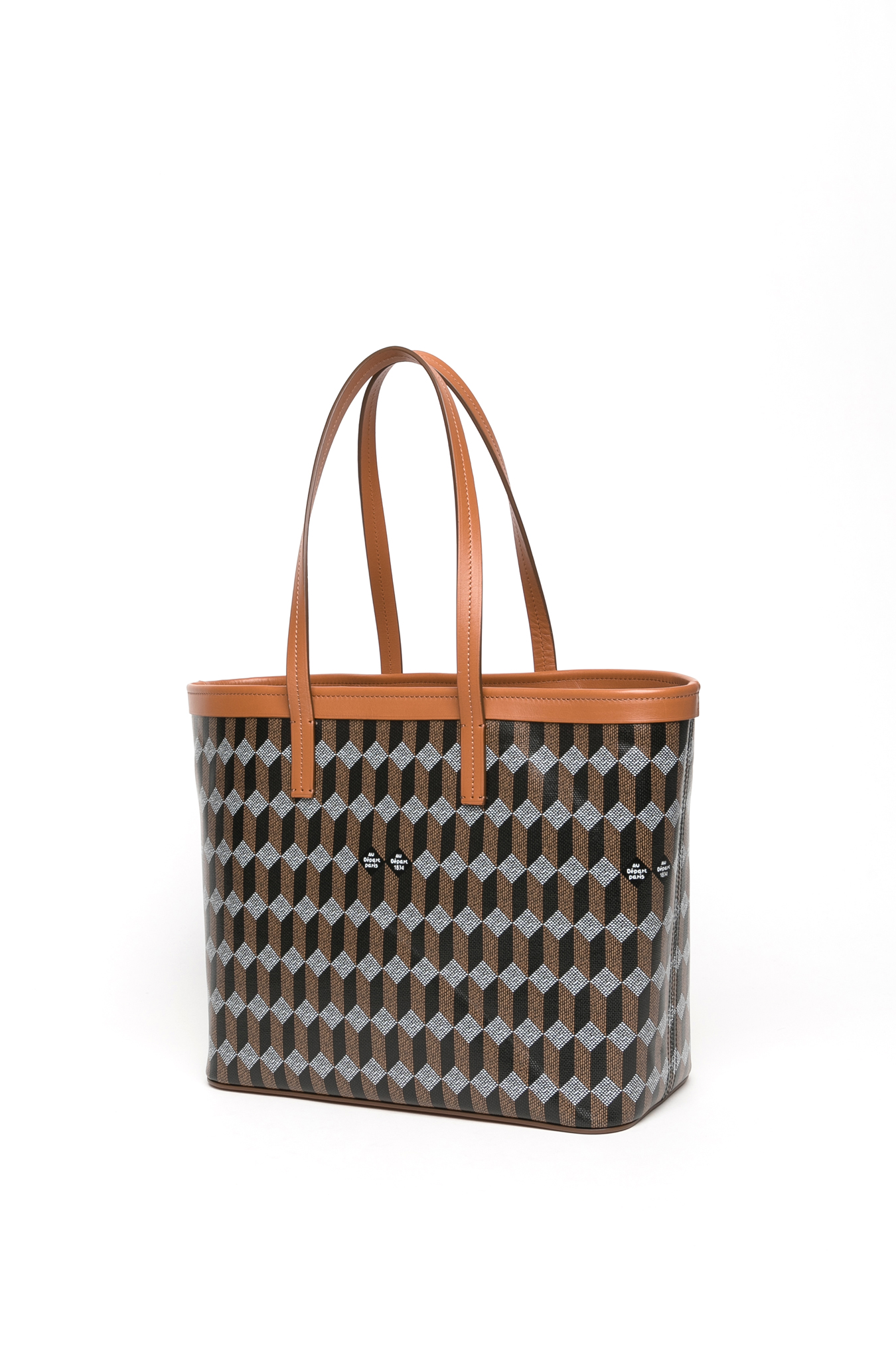 AU DEPART Roquette Horizontal Monogram Cognac色 Audepart Cognac Roquette Horizontal Monogram Bag In Cognac