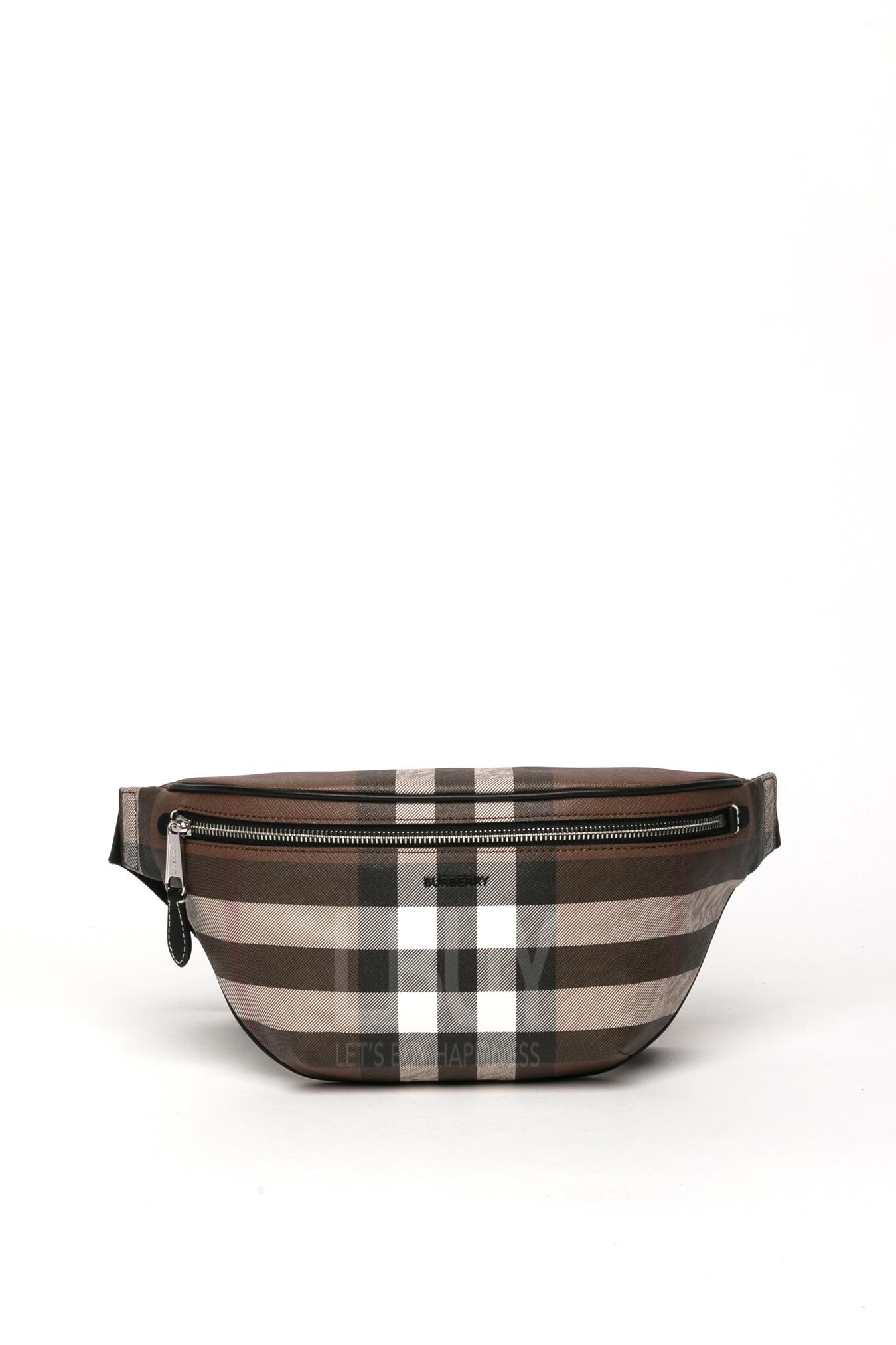 CHECK E-CANVAS BUM BAG 腰包