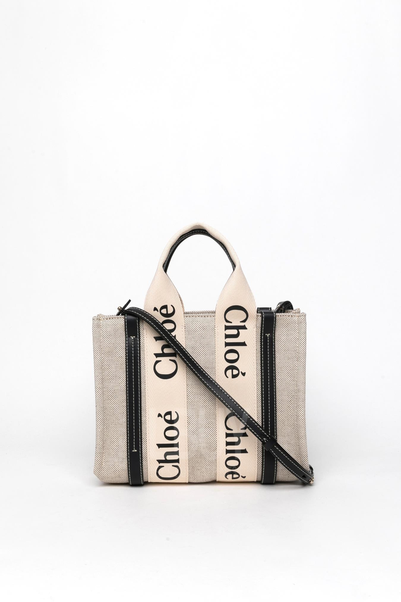 SMALL WOODY TOTE BAG WITH STRAP 斜揹袋/托特包