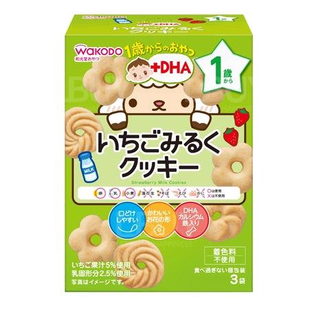 Wakodo 和光堂DHA草莓牛奶花形饼(I06) 12个月或以上