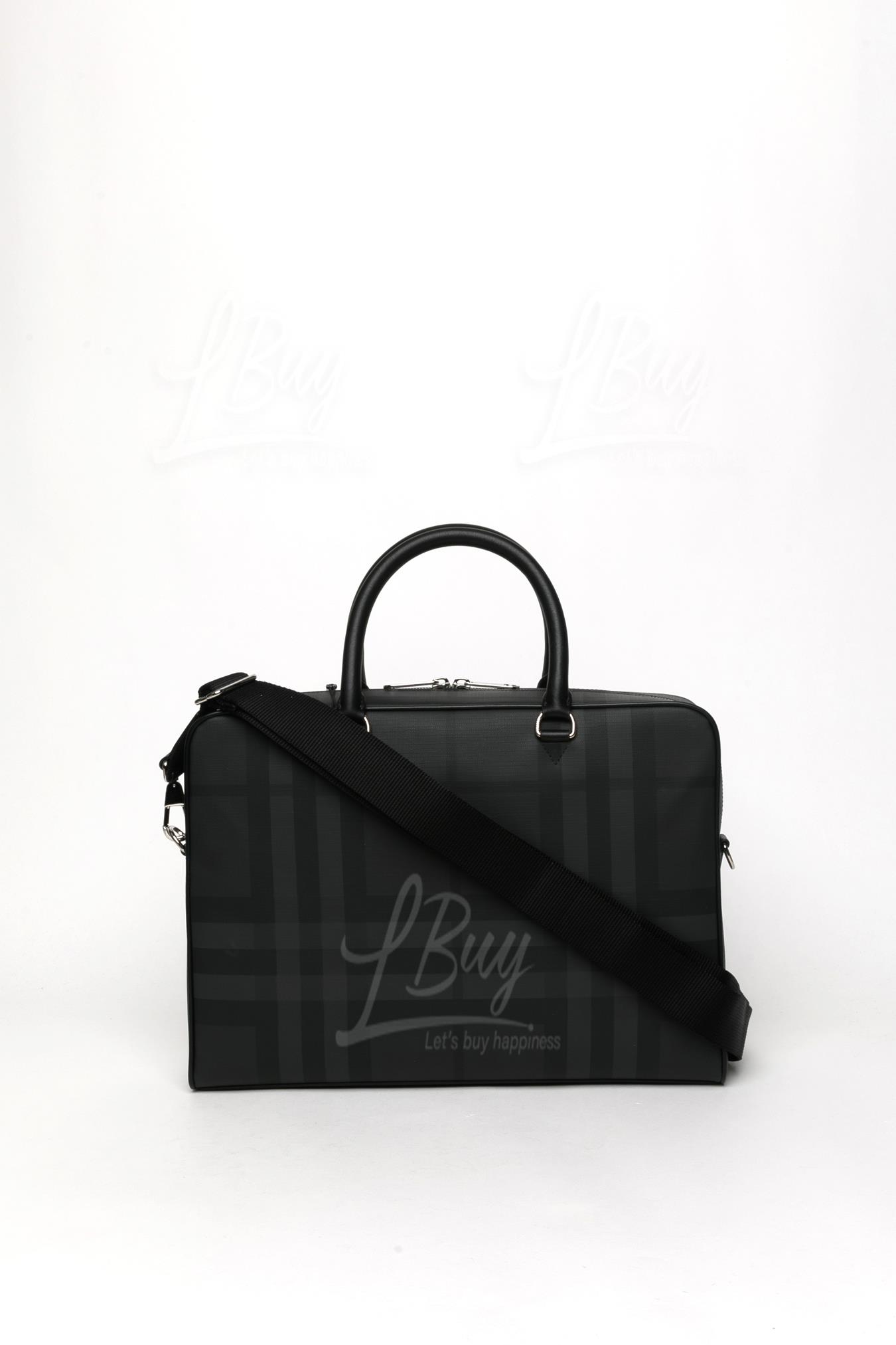 LONDON CHECK AND LEATHER BRIEFCASE Briefcase/laptop