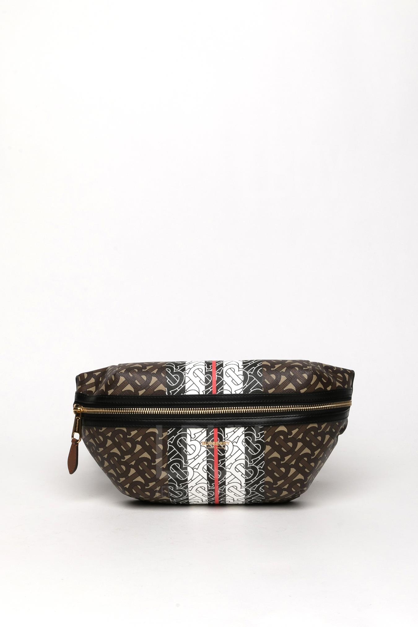 MEDIUM MONOGRAM STRIPE E-CANVAS BUM BAG Belt bag