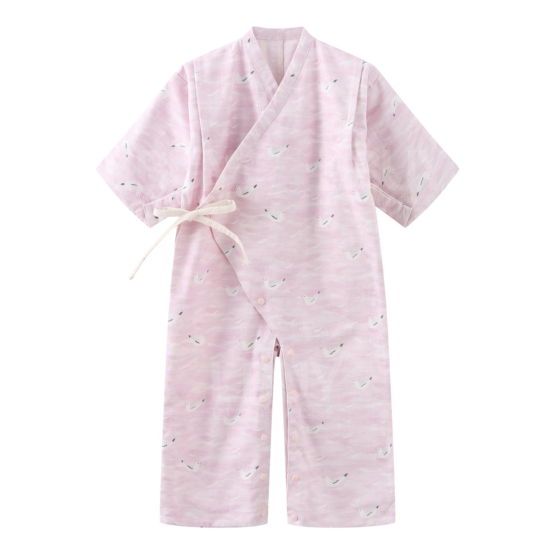 Baby AW Kimono - Pink Seagulls