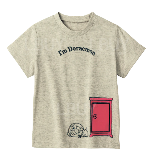 Doraemon Short Sleeve Tee Gray Colour(Size: 100-120)
