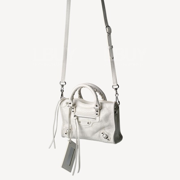Balenciaga-Balenciaga Classic Nano City White Tote Bag Crossbody Bag