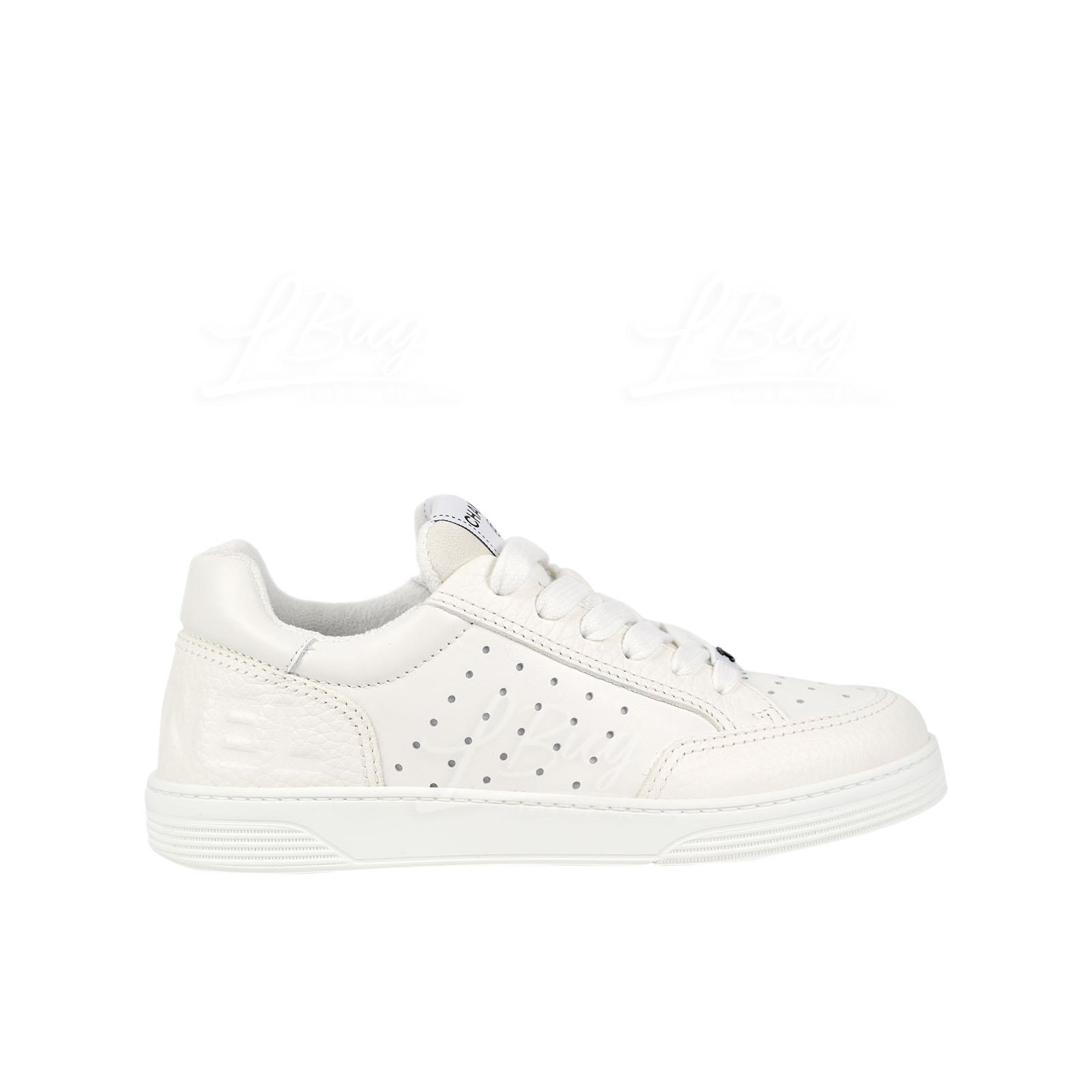 Chanel-Chanel Logo White Sneakers G38808