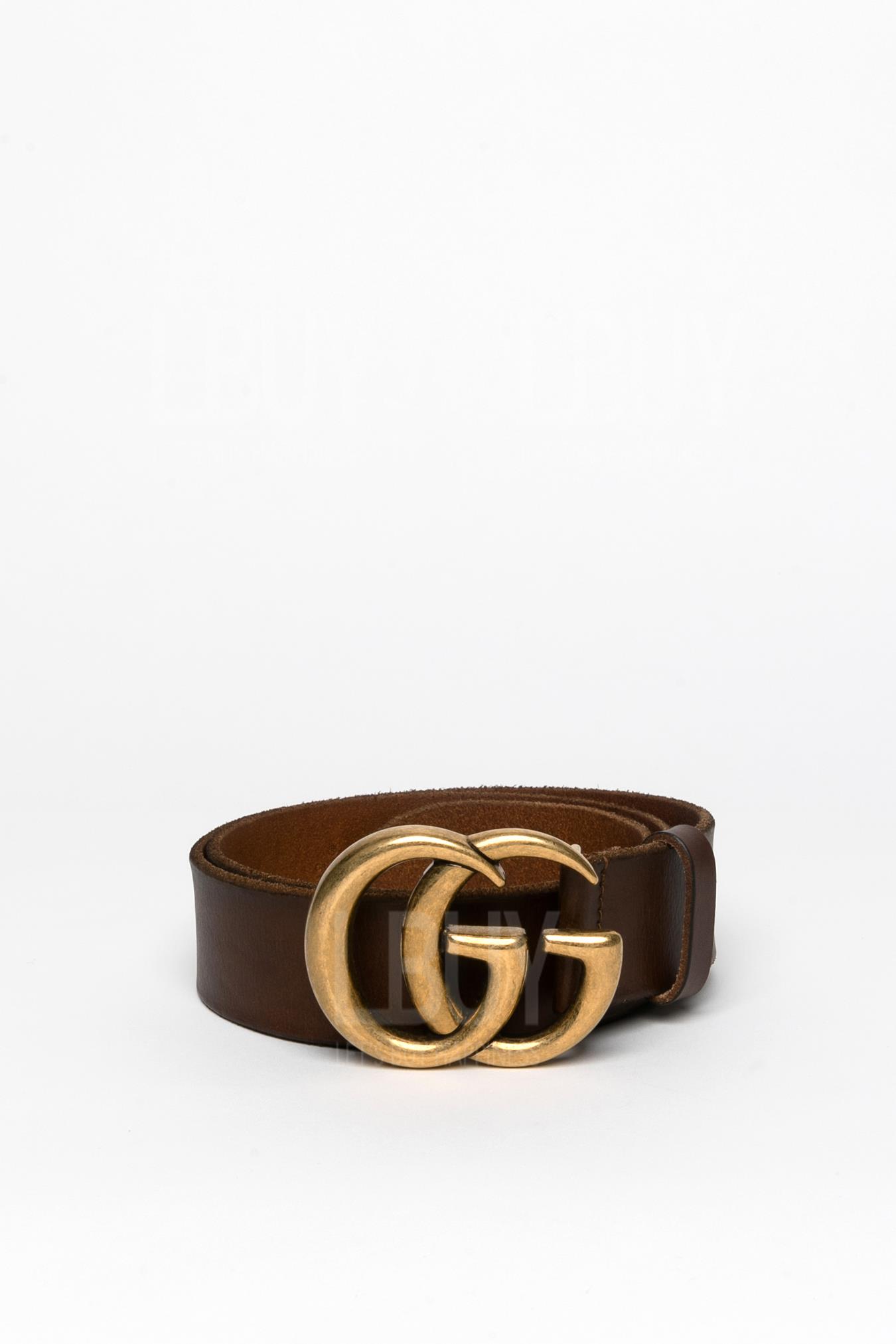 Leather Belt With Double G Buckle 腰帶