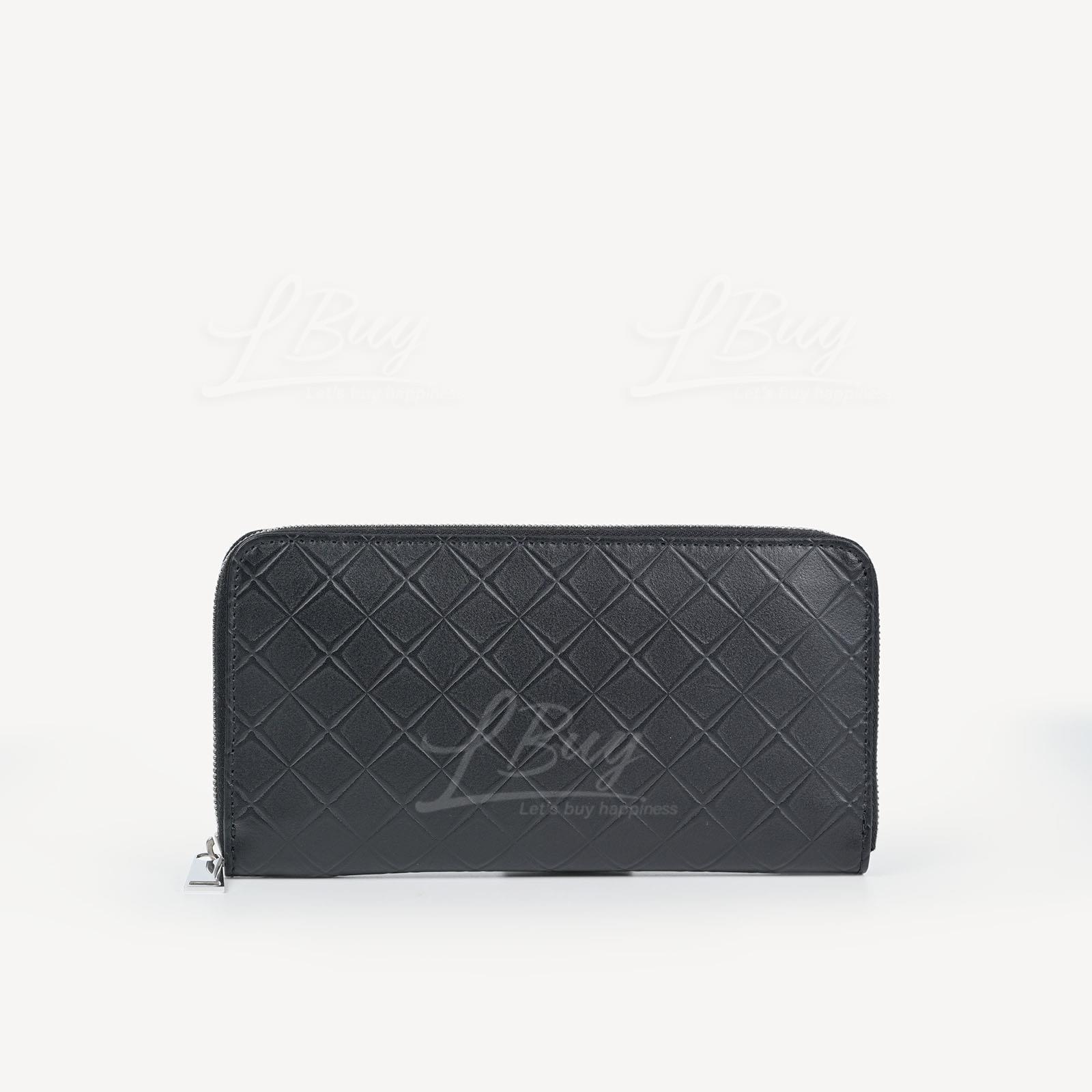 Bottega Veneta Black Zip Around Long Wallet