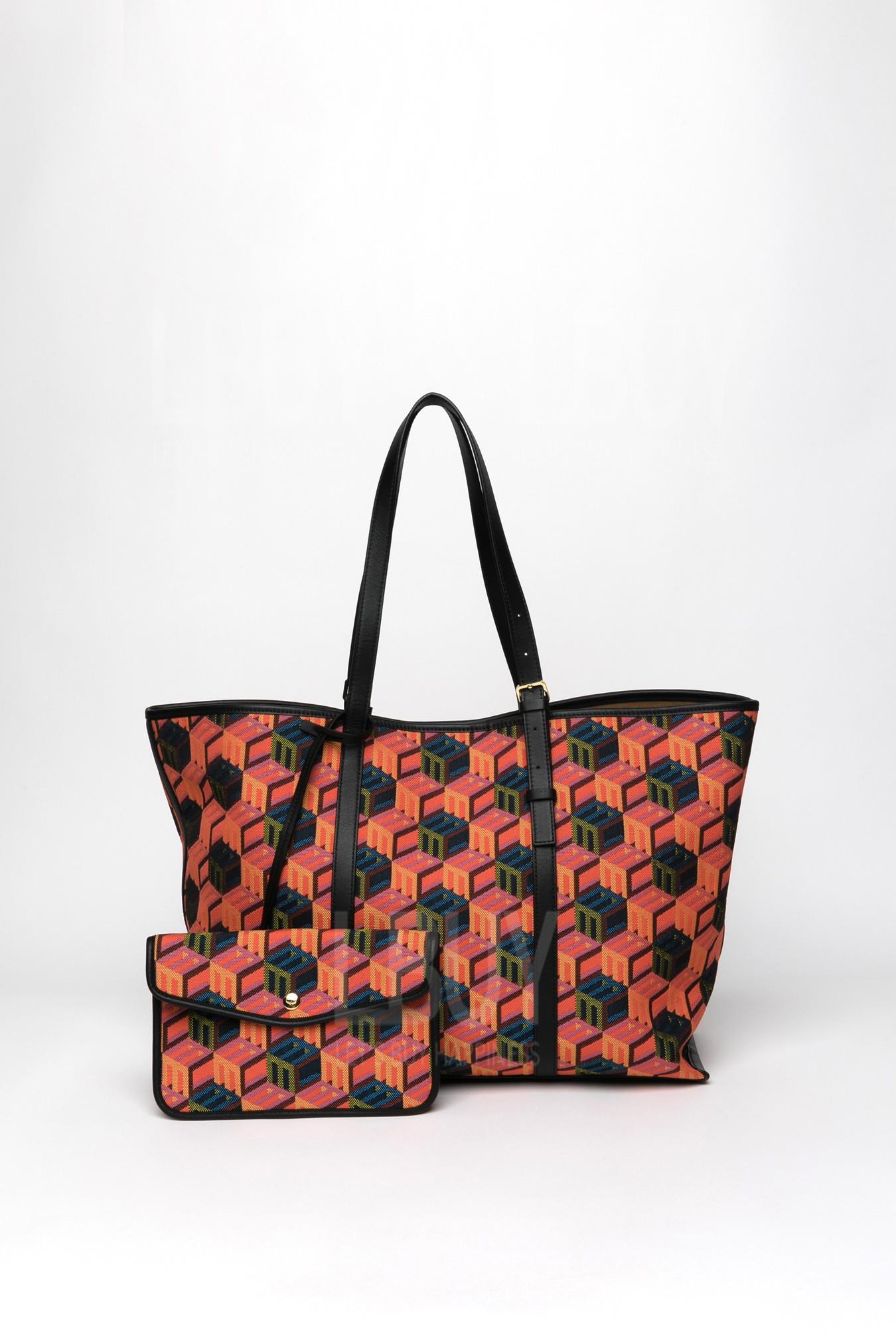 Cubic Logo Jacquard Shopper Medium Tote bag
