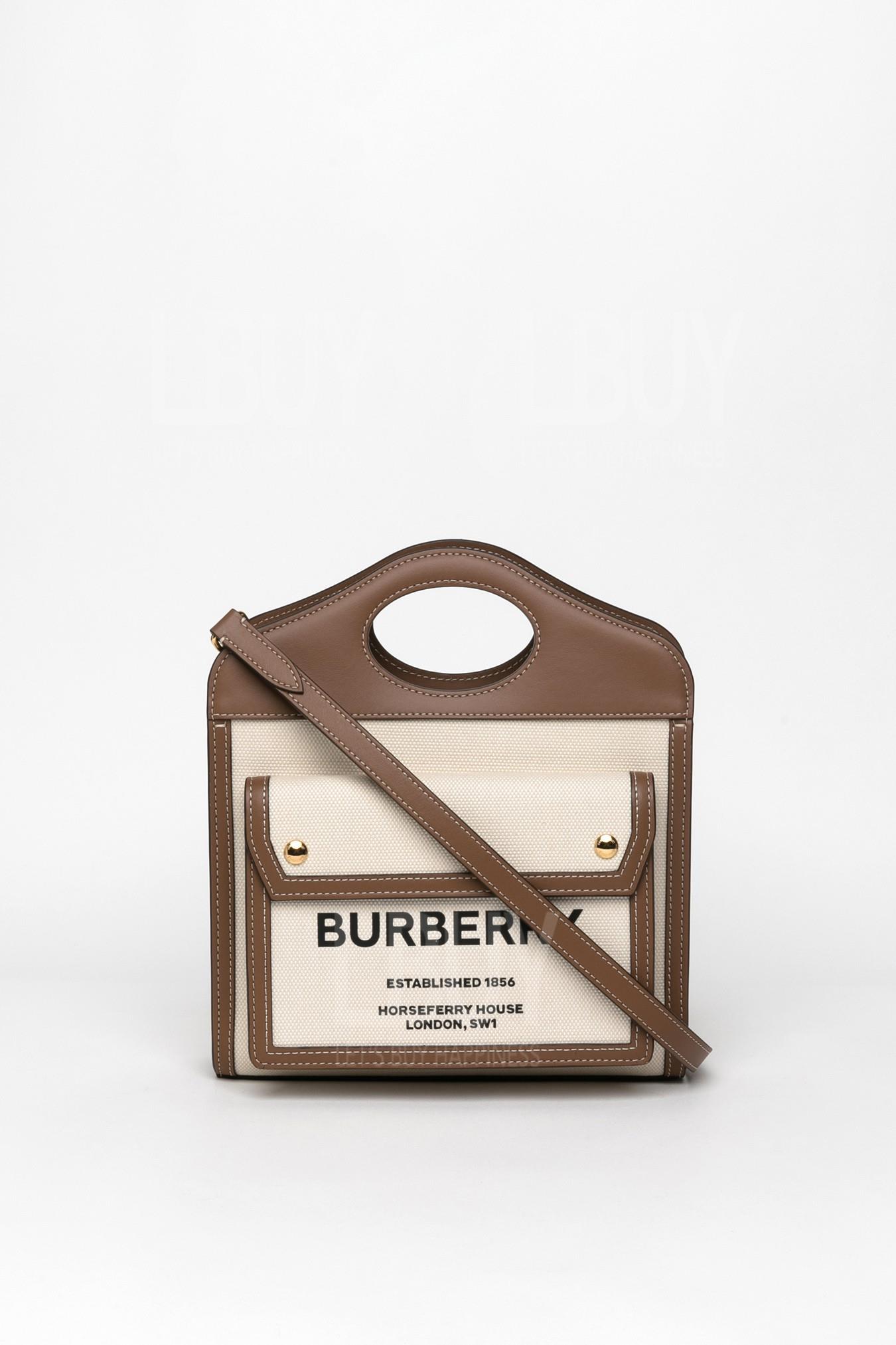 Burberry Mini Two-Tone Canvas And Leather Pocket Bag Crossbody bag/Top handle