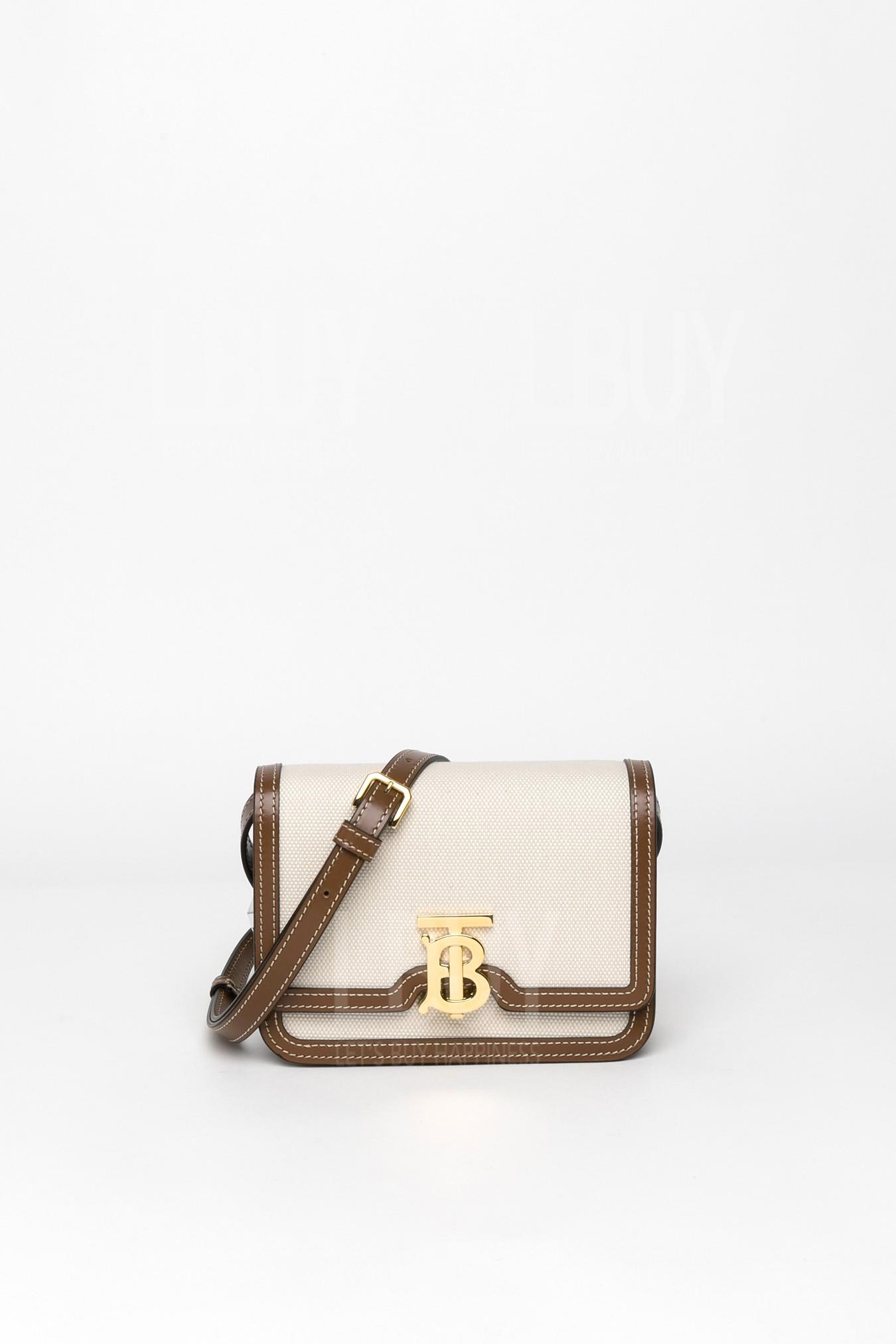 Mini Two-Tone Canvas And Leather Tb Bag Crossbody bag