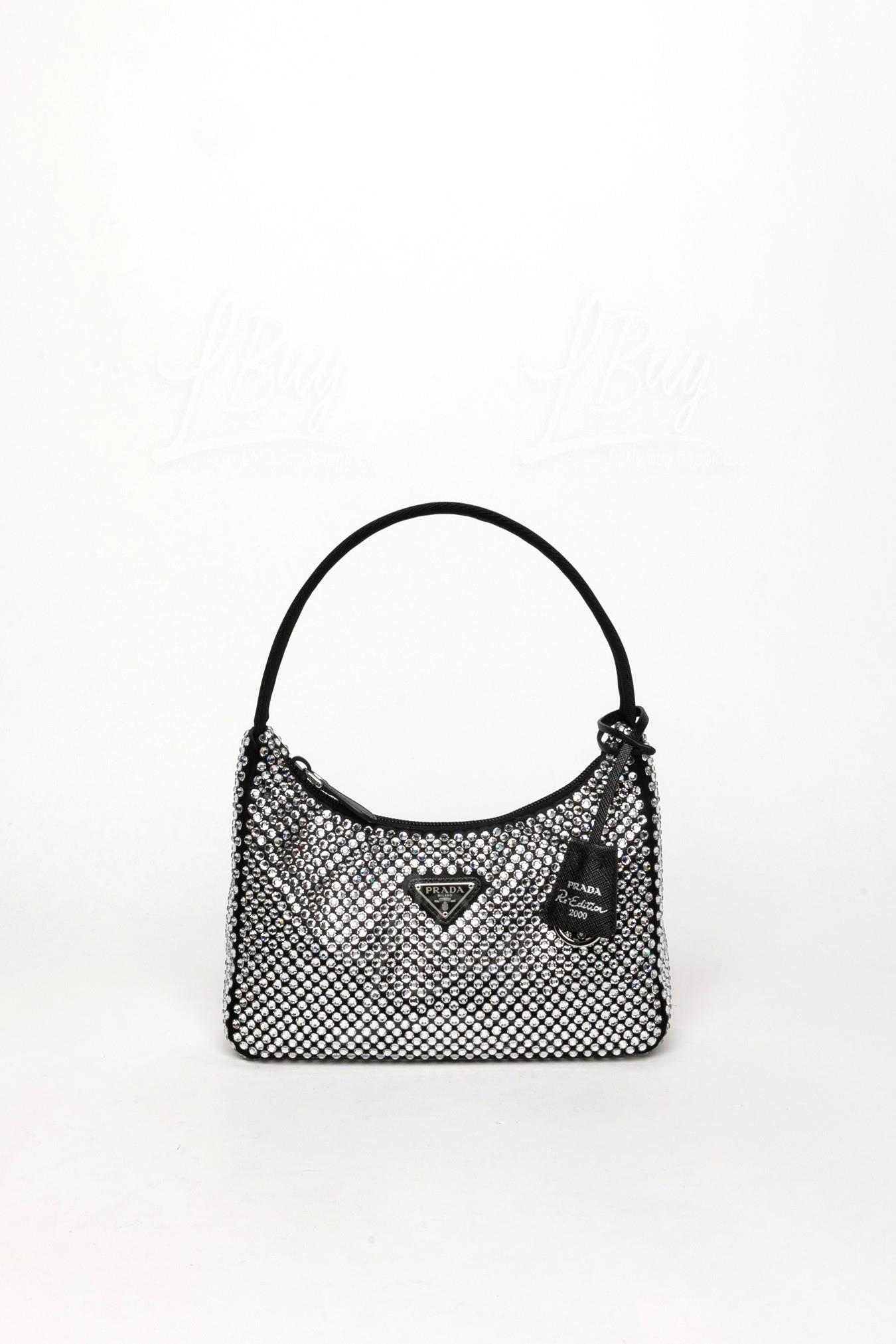 Satin Mini-Bag With Artificial Crystals Shoulder bag