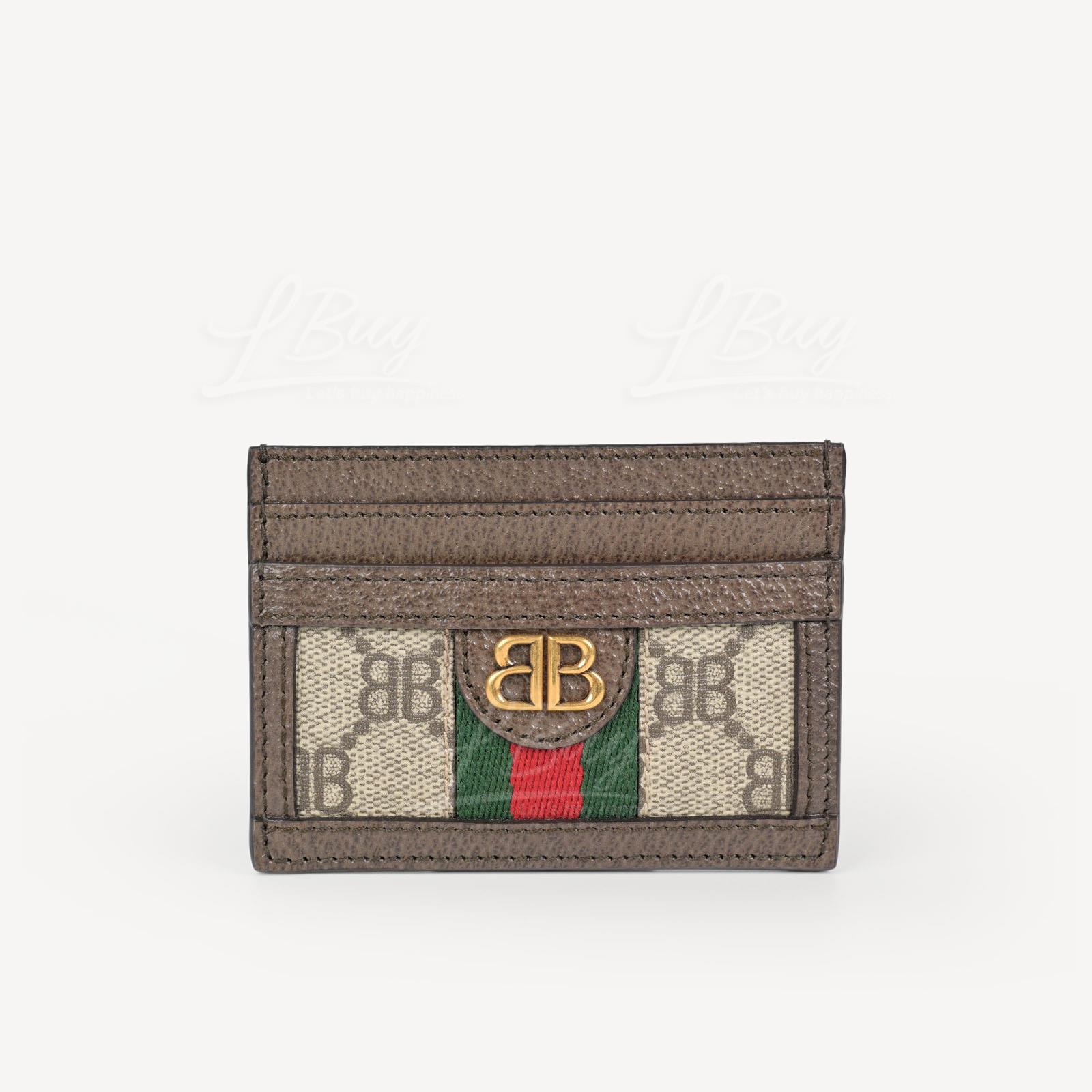 Gucci X Balenciaga The Hacker Project Women's Hacker Card Case in Coated Canvas in Beige