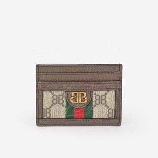 Gucci X Balenciaga The Hacker Project Women's Hacker Card Case in Coated Canvas in Beige