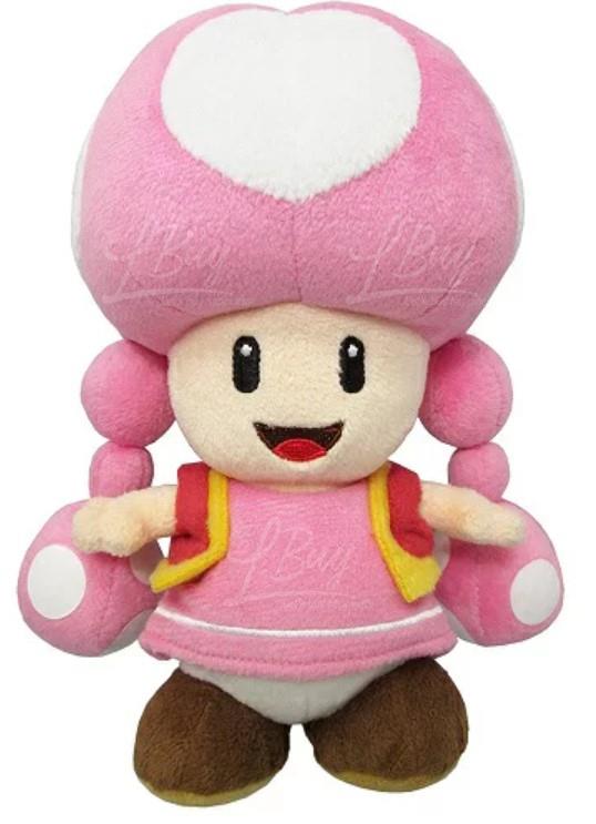 Super Mario系列奇諾比珂的粉紅色香菇頭 毛公仔 20cm