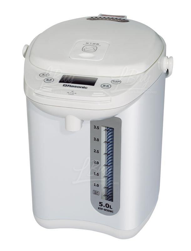 Rasonic Electric Pump or Cup Push Dispenser 6 Keep Warm Temperature Thermo Pot (5.0L) White RTP-W50WC