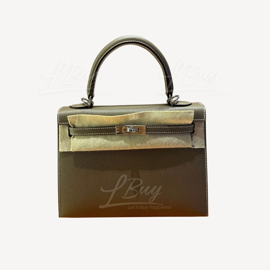Hermes Kelly 25 Bag Etoupe Sellier Epsom phw
