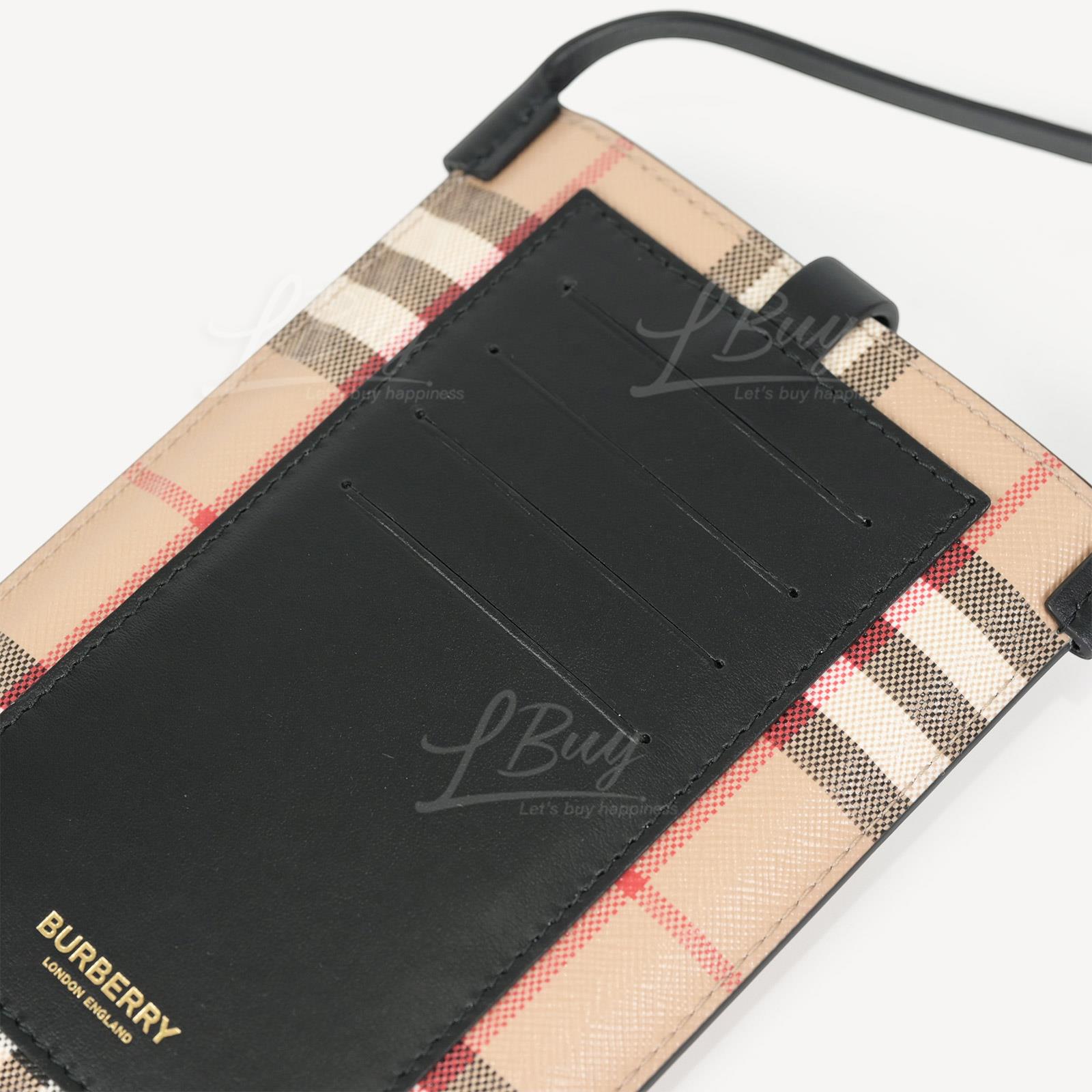 ☆【BURBERRY】☆キャンバスフォンケースウィズストラッ.プ☆ Burberry♢レディース TBロゴ コインケース 財布 (Burberry