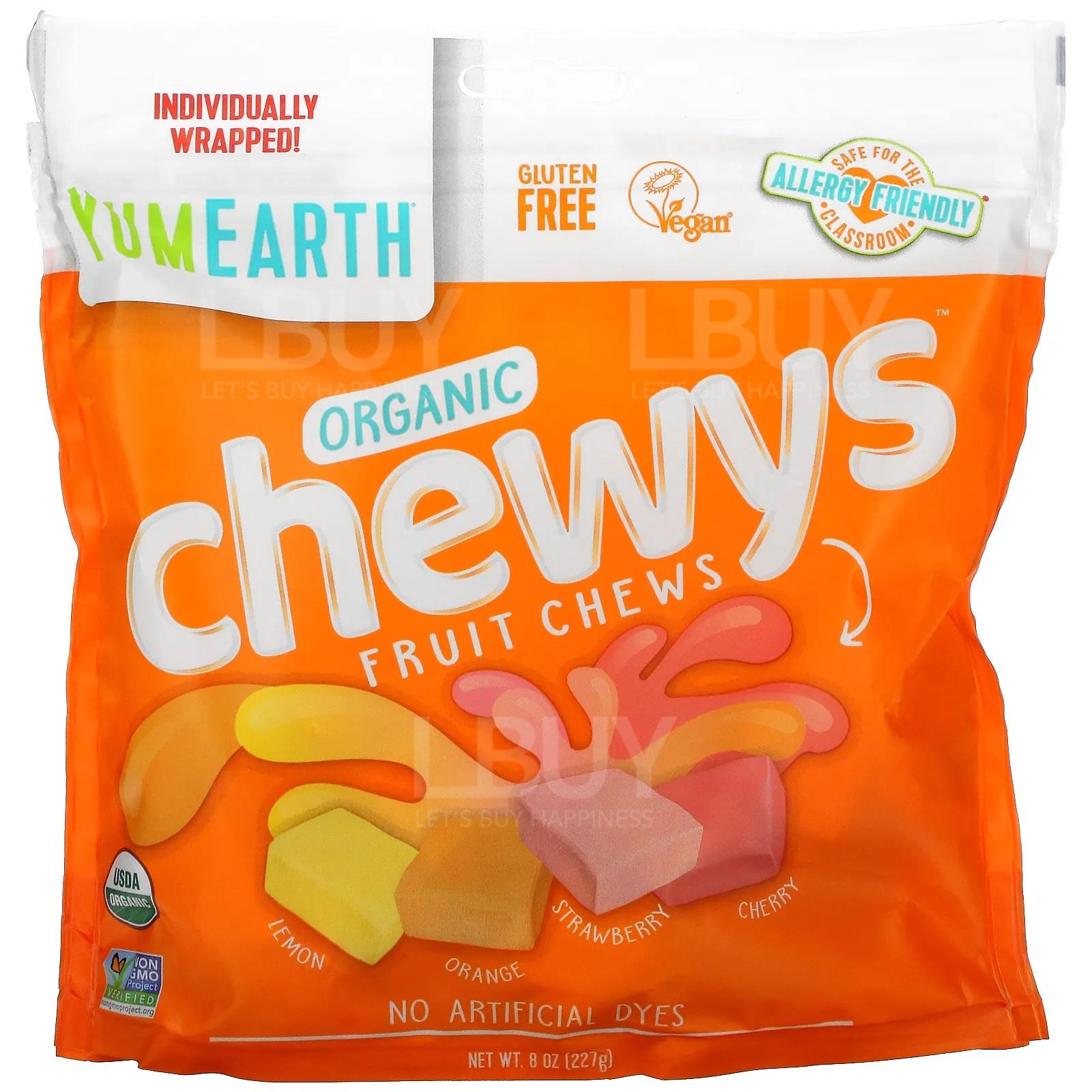 Organic Chewys Fruit Chews 227g (Lemon, Orange, Strawberrt, Cherry)