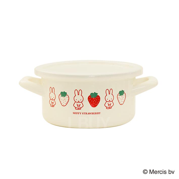 Miffy Strawberry 珐琅双耳锅 14cm