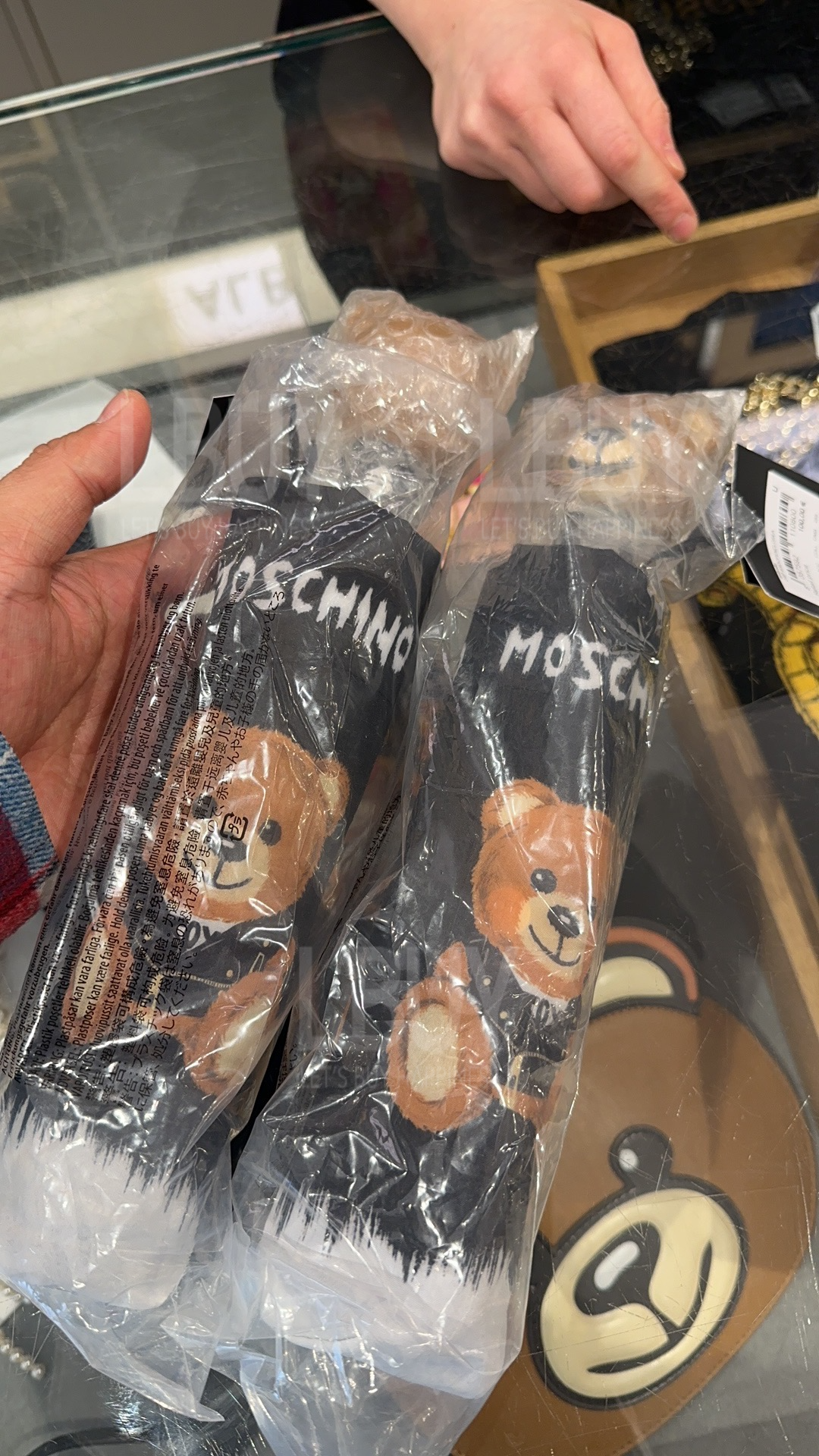 Moschino 熊仔自动雨伞 黑色