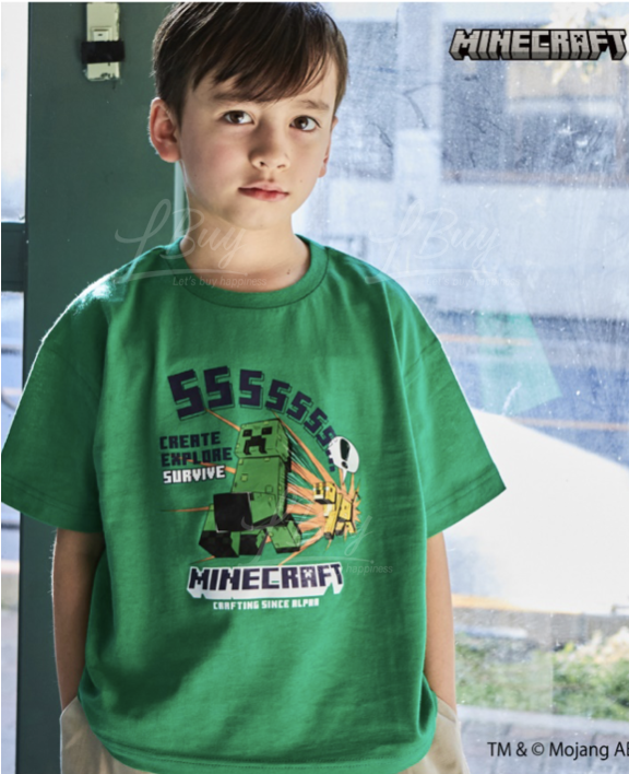 MINECRAFT Kids Short Sleeves Tee T-Shirt Green