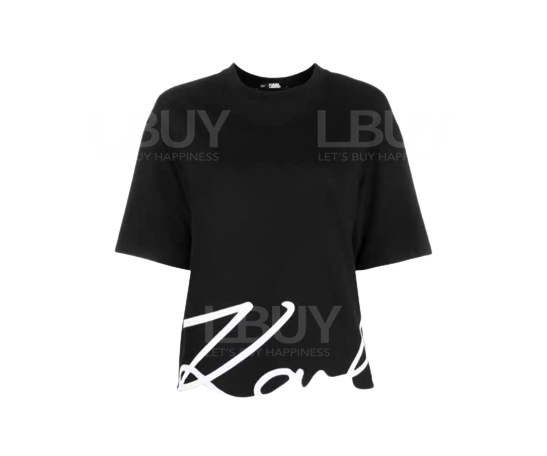 Karl Lagerfeld Karl 簽名下擺短袖 T恤