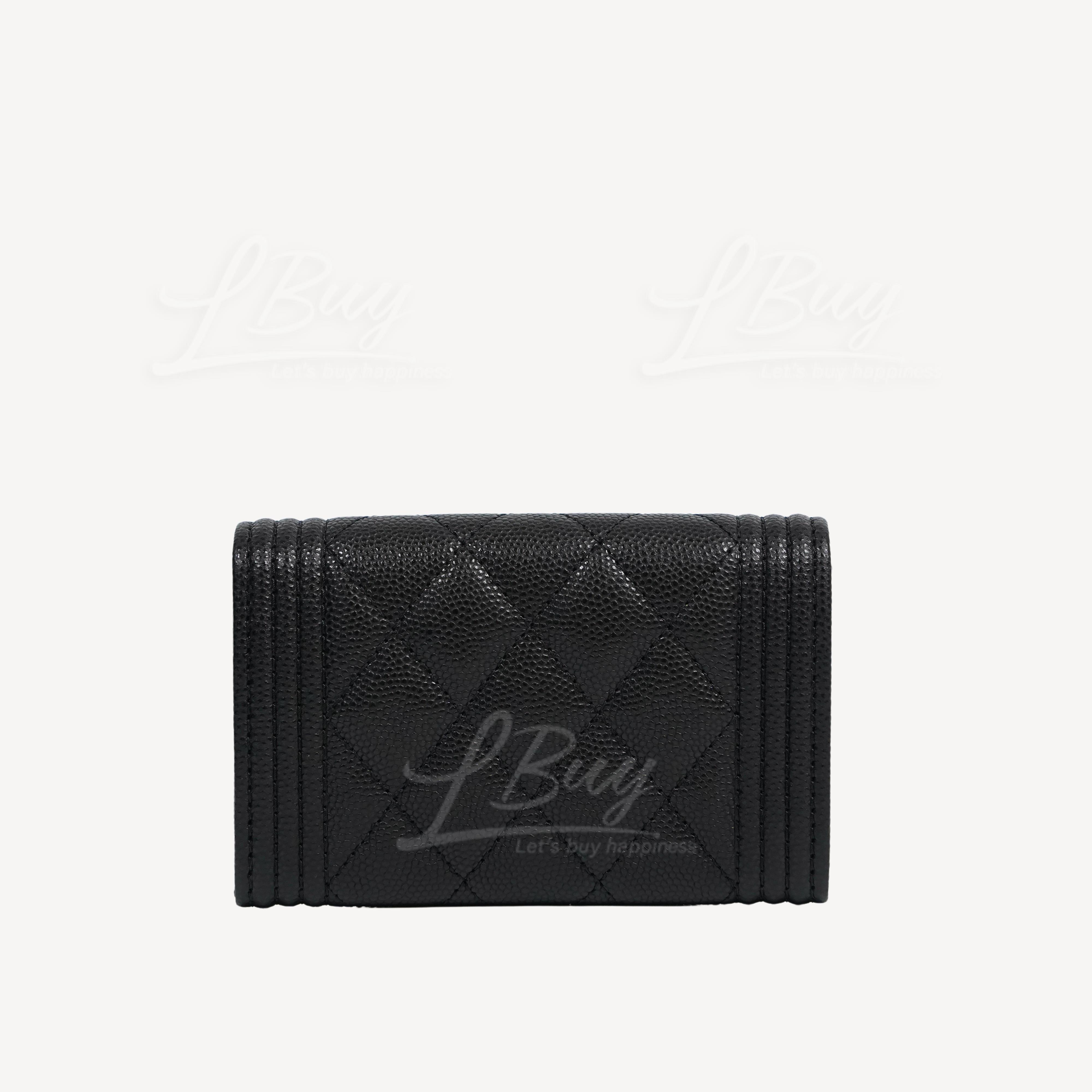 【即完売必至！】CHANEL★Boy Chanel Flap Card Holder Boy chanel flap card holder - Shiny grained calfskin