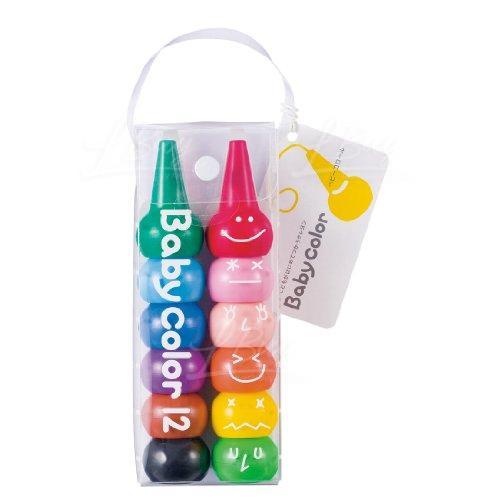 日本製Baby color蠟筆幼兒安全無毒蠟筆12種顏色