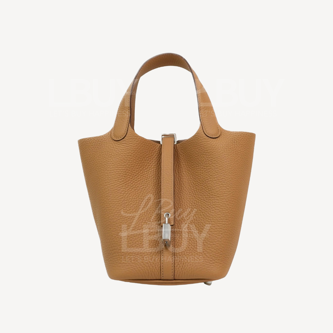 Hermes Picotin Lock 18 Bag 手挽袋 饼干色 银扣