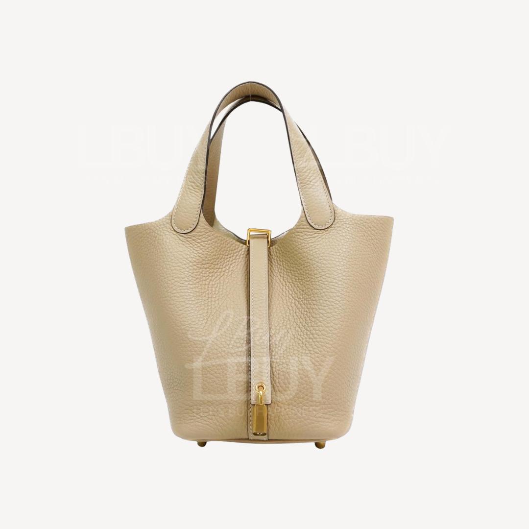 Hermes Picotin Lock 18 Bag 手挽袋 S2 风衣灰 金扣