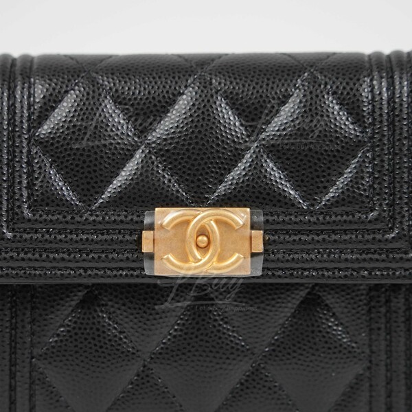 Chanel Chanel Boy Small Wallet Black Gold A80734