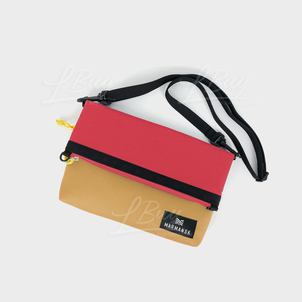 LOVOZERO 超薄轻便折迭随身侧背包 (Red & Khaki)