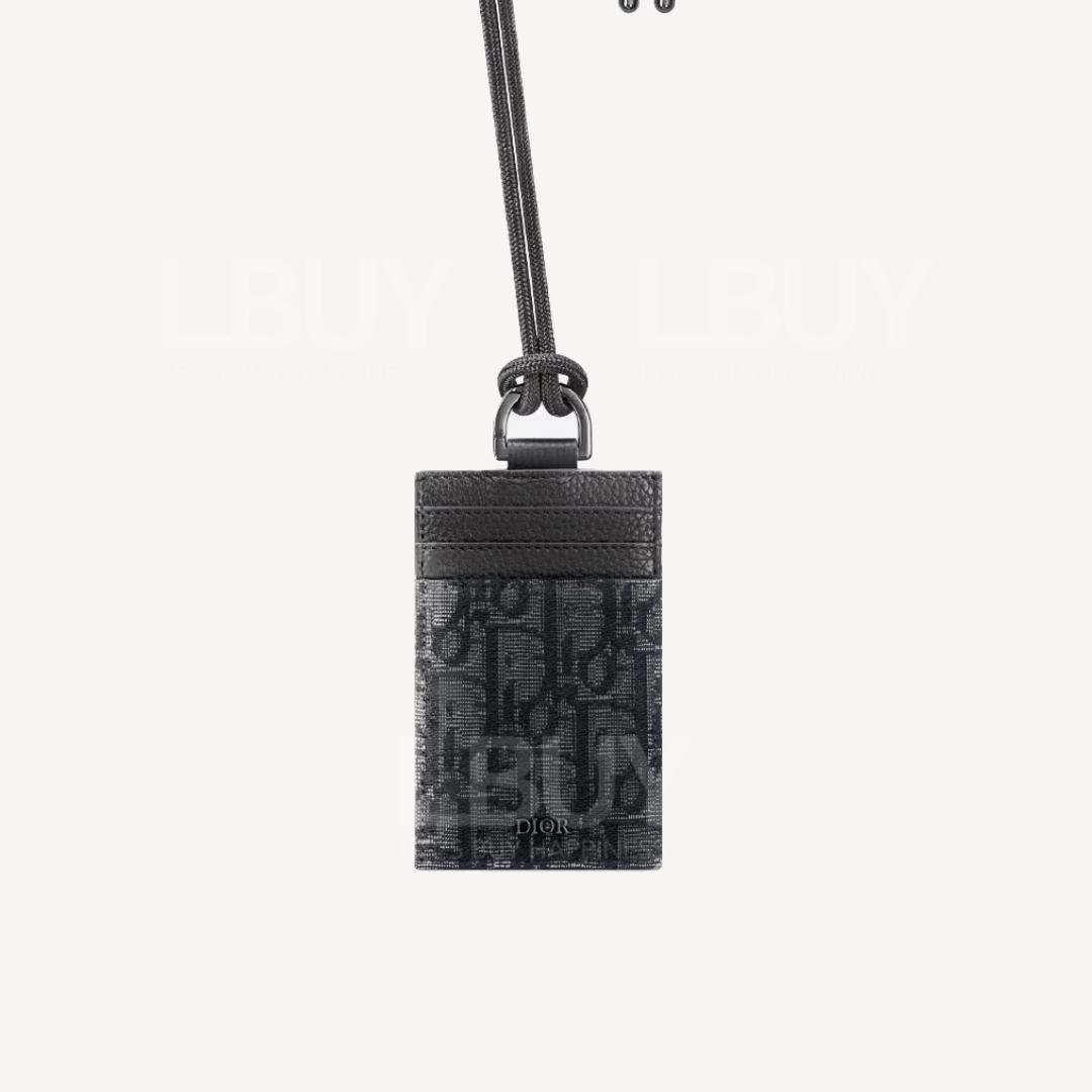 Dior-Dior D-Touch Vertical Black Dior Oblique Jacquard Card Holder