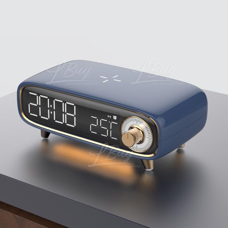 DREAMCLOX  五合一無線充電藍牙音箱 溫度時鐘 小夜燈 /藍