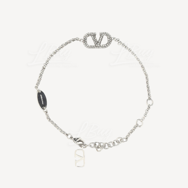 【関税＆送料込み】Valentino Garavani Bracelets Valentino Garavani VLogo Signature bracelet for Men - Black