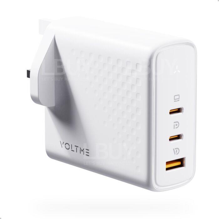 VOLTME Revo 140 - PD140W (USB-Cx2+USB-A) 三端口快速充電器（英規）- 白